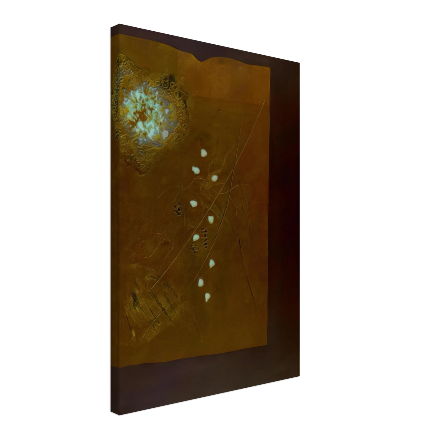 Hiroyuki Tajima - Brown Wall - 1971 Canvas - 40x60 cm / 16x24 inches-canvas