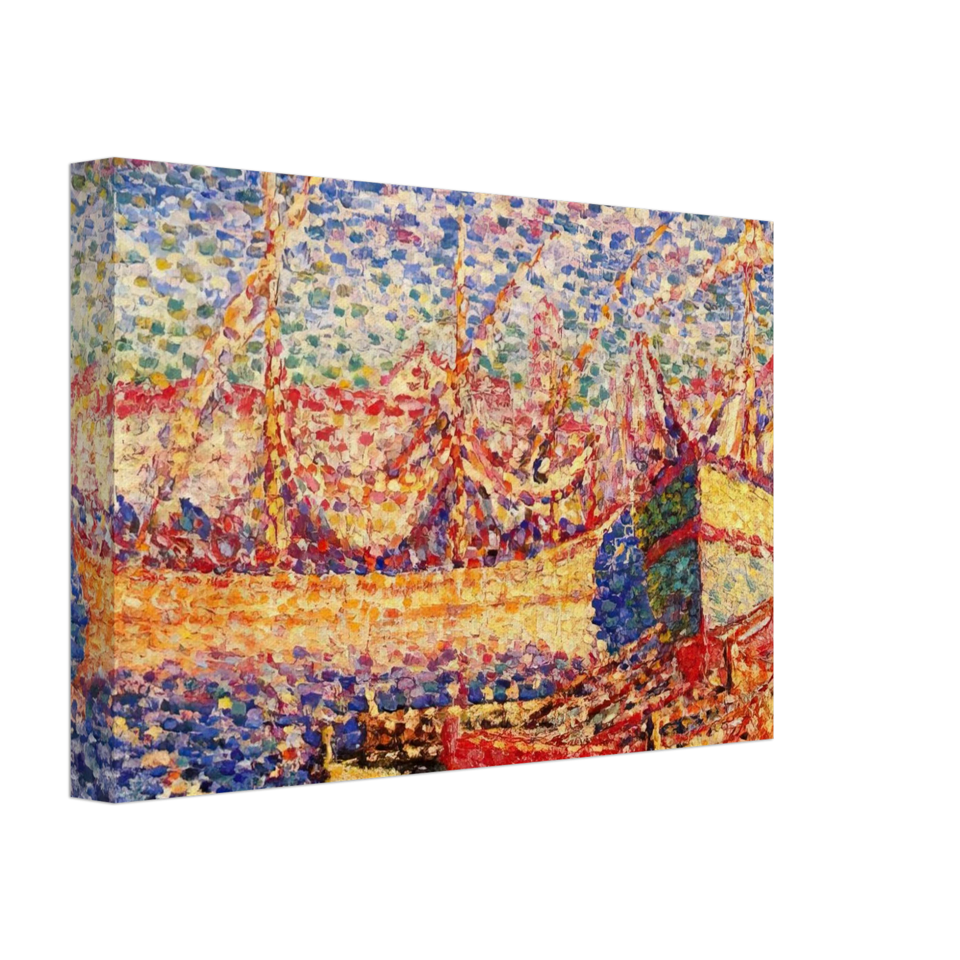 Henri-Edmond Cross - Boats in the Port of St. Tropez Canvas - 70x100 cm / 28x40 inches-canvas