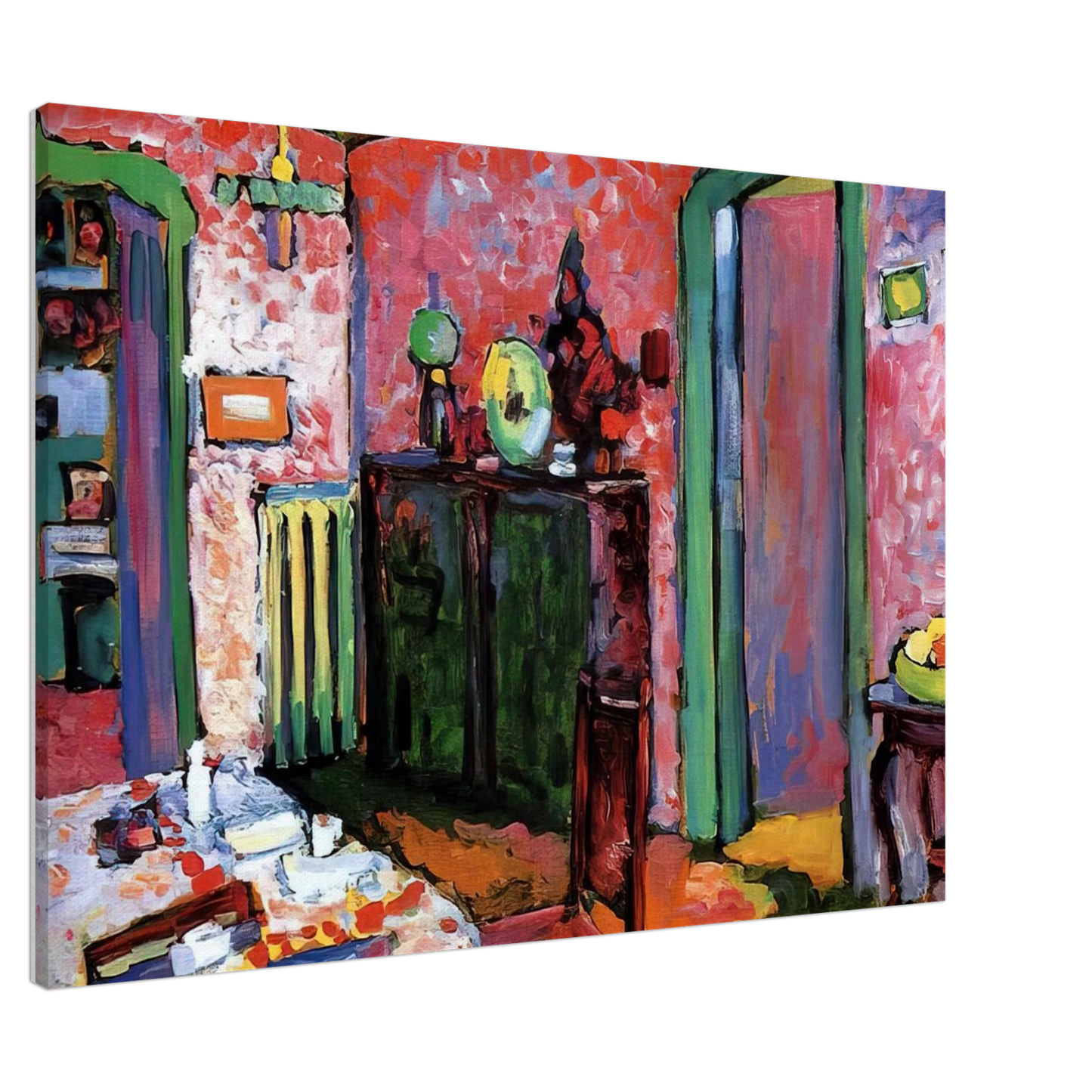 Wassily Kandinsky - INTERIOR MY DINING ROOM 1909 Canvas - 20x30 cm / 8x12 inches-canvas