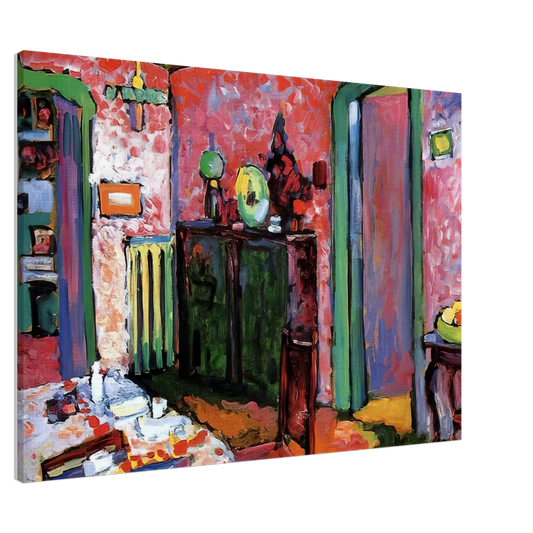 Wassily Kandinsky - INTERIOR MY DINING ROOM 1909 Canvas - 20x30 cm / 8x12 inches-canvas