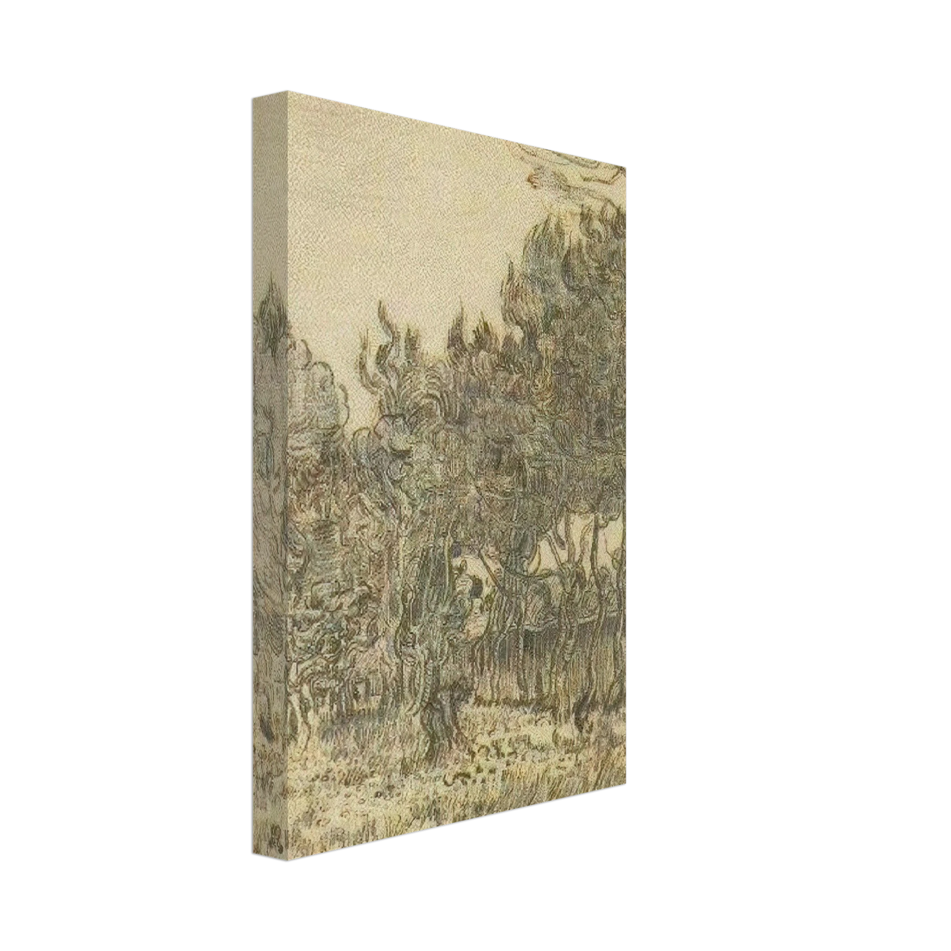 Vincent van Gogh - Pine Trees near the Wall of the Asylum Canvas - 40x60 cm / 16x24 inches-canvas