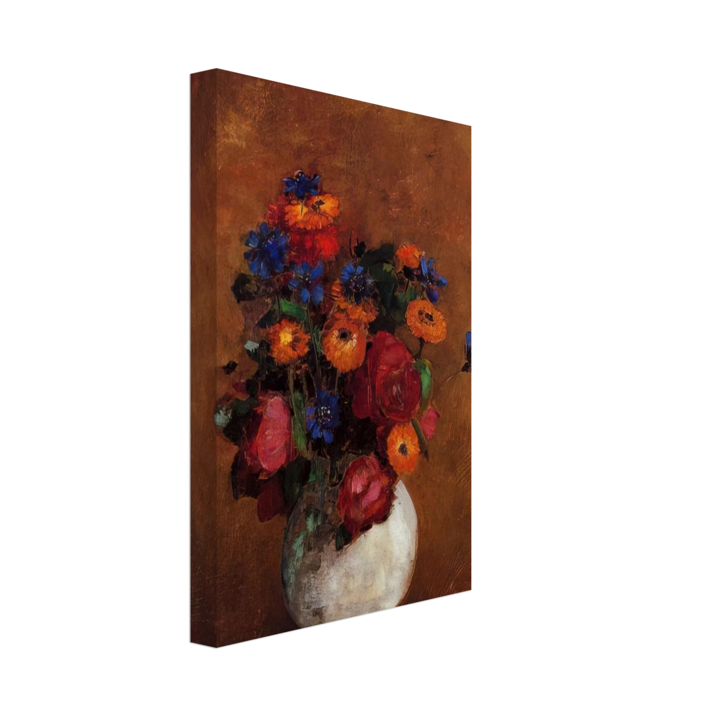 Odilon Redon - BOUQUET OF FLOWERS IN A WHITE VASE Canvas - 40x60 cm / 16x24 inches-canvas