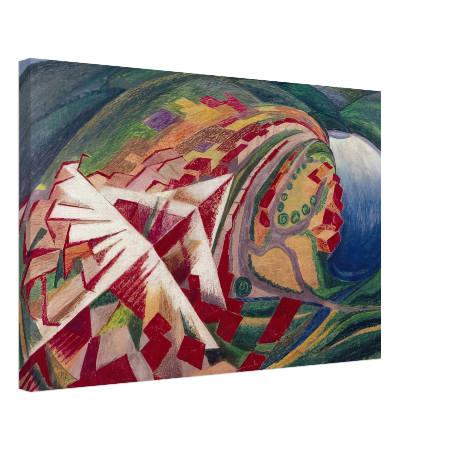 Gerardo Dottori - Volo su paese o Studio per A 300 Km sulla citta - 1930 Canvas - 70x100 cm / 28x40 inches-canvas