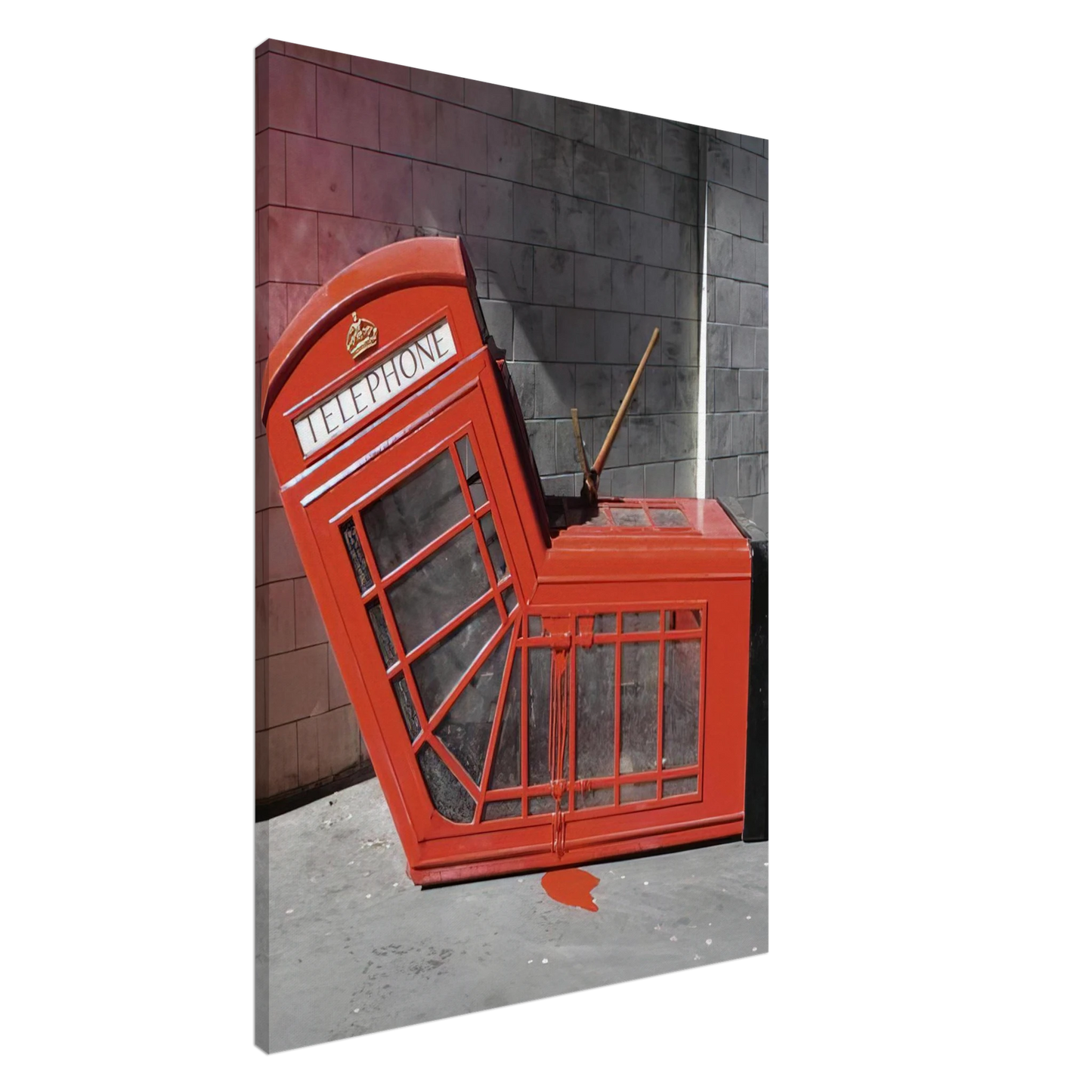 Banksy - VANDALISED PHONE BOX 2005 Canvas - 20x30 cm / 8x12 inches-canvas