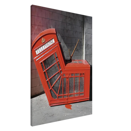 Banksy - VANDALISED PHONE BOX 2005 Canvas - 20x30 cm / 8x12 inches-canvas