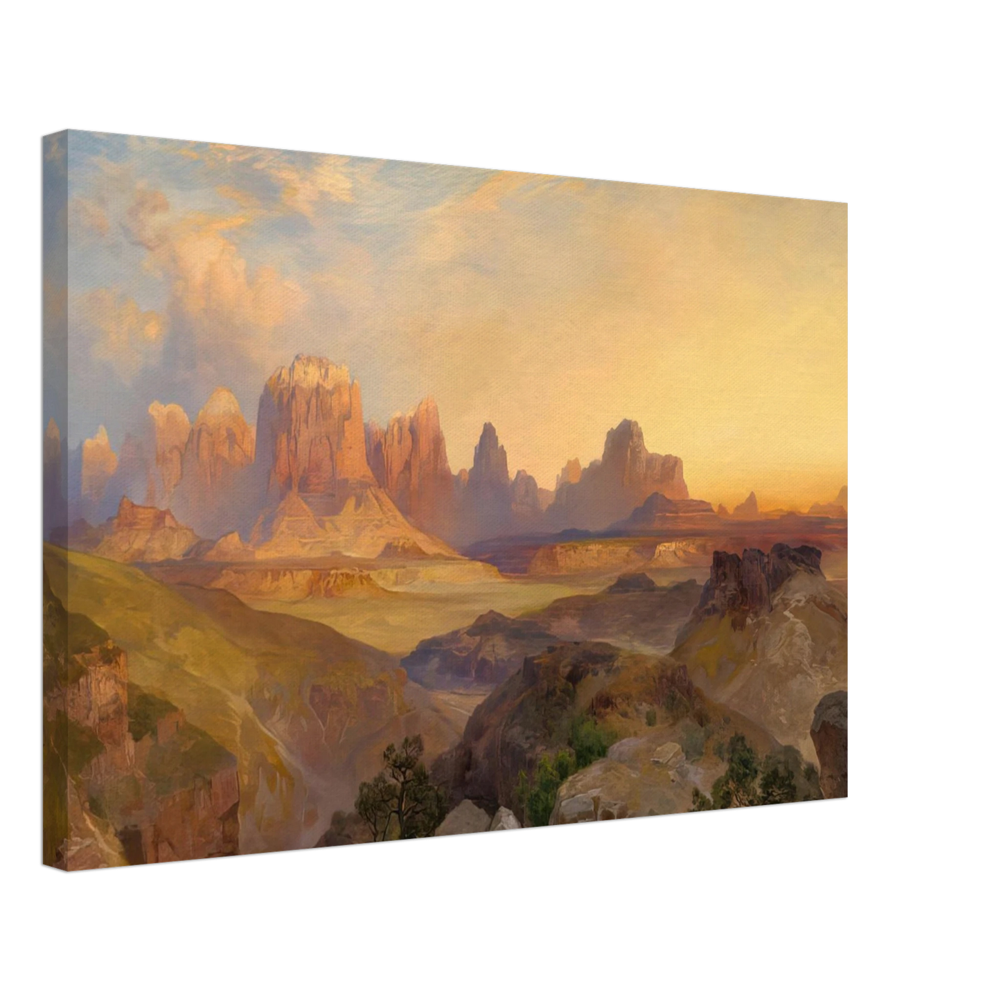 Thomas Moran - Virgin River Utah Canvas - 40x60 cm / 16x24 inches-canvas