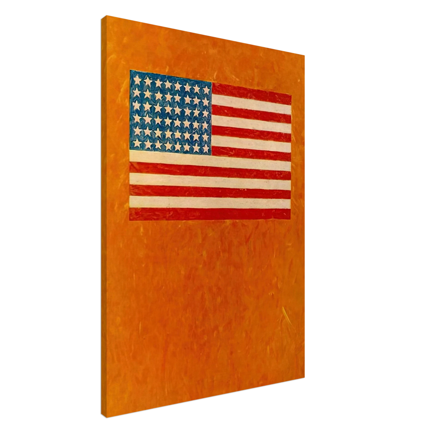 Jasper Johns - FLAG ON ORANGE FIELD 1957 Canvas - 20x30 cm / 8x12 inches-canvas