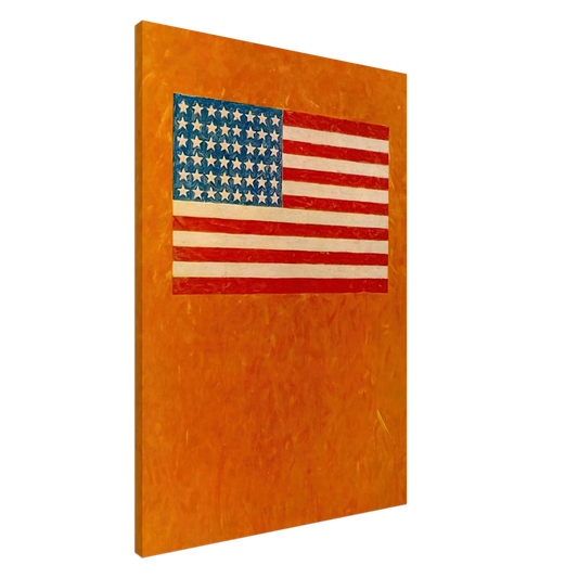 Jasper Johns - FLAG ON ORANGE FIELD 1957 Canvas - 20x30 cm / 8x12 inches-canvas