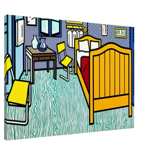Roy Lichtenstein - BEDROOM AT ARLES 1992 Canvas - 20x30 cm / 8x12 inches-canvas