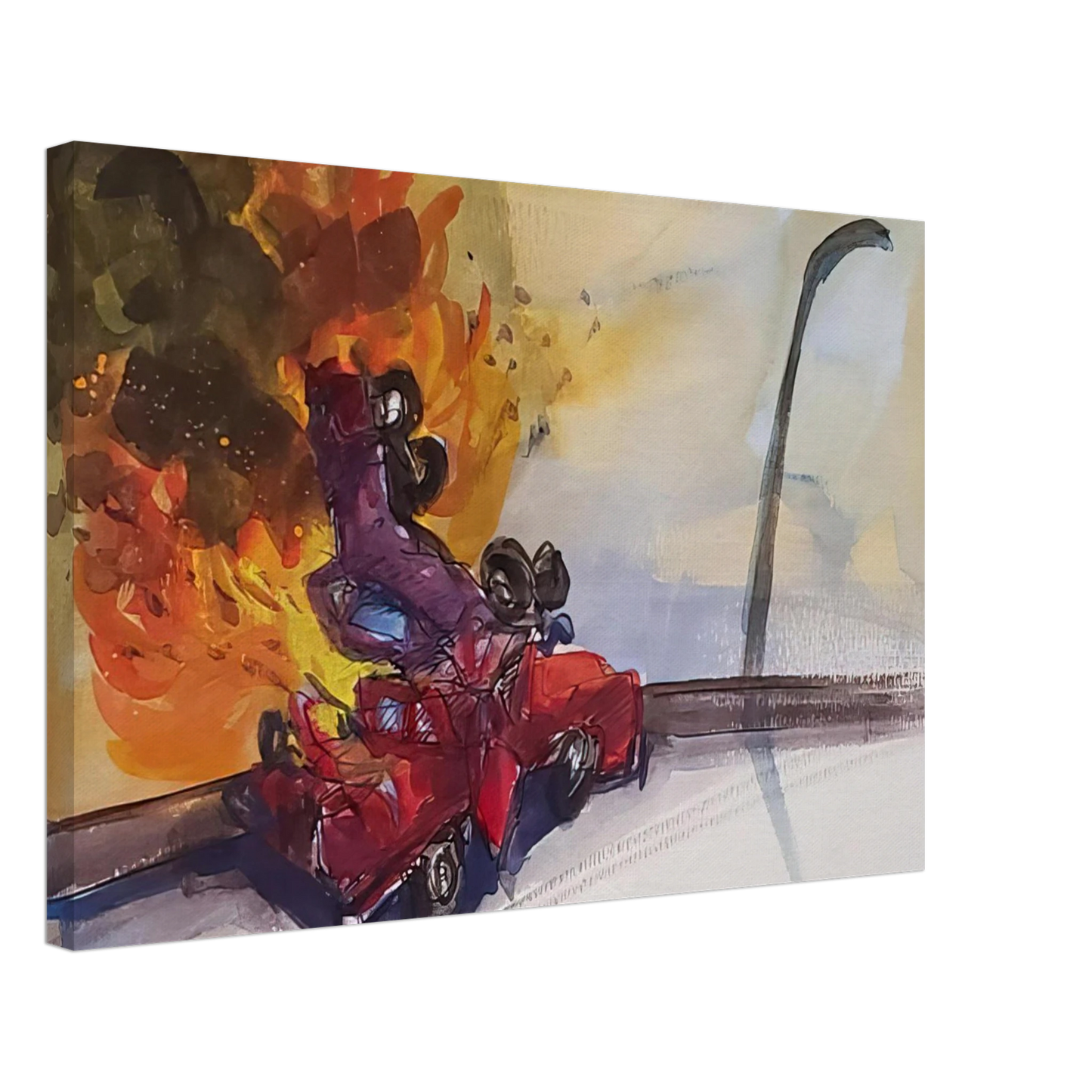 Carlos Almaraz - Pile Up Crash - 1984 Canvas - 40x60 cm / 16x24 inches-canvas