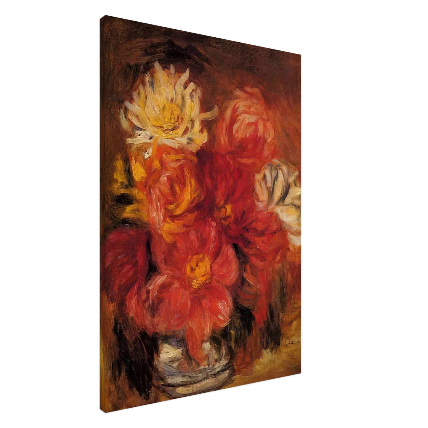 Pierre-Auguste Renoir - Dahlias Canvas - 20x30 cm / 8x12 inches-canvas