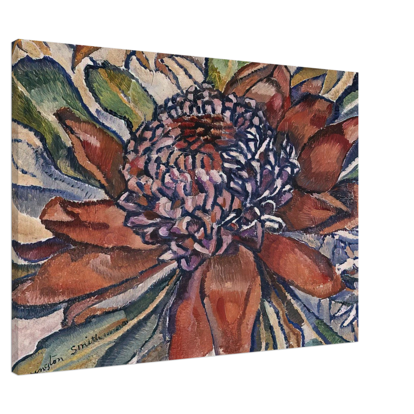 Grace Cossington Smith - Waratah - 1928 Canvas - 20x30 cm / 8x12 inches-canvas
