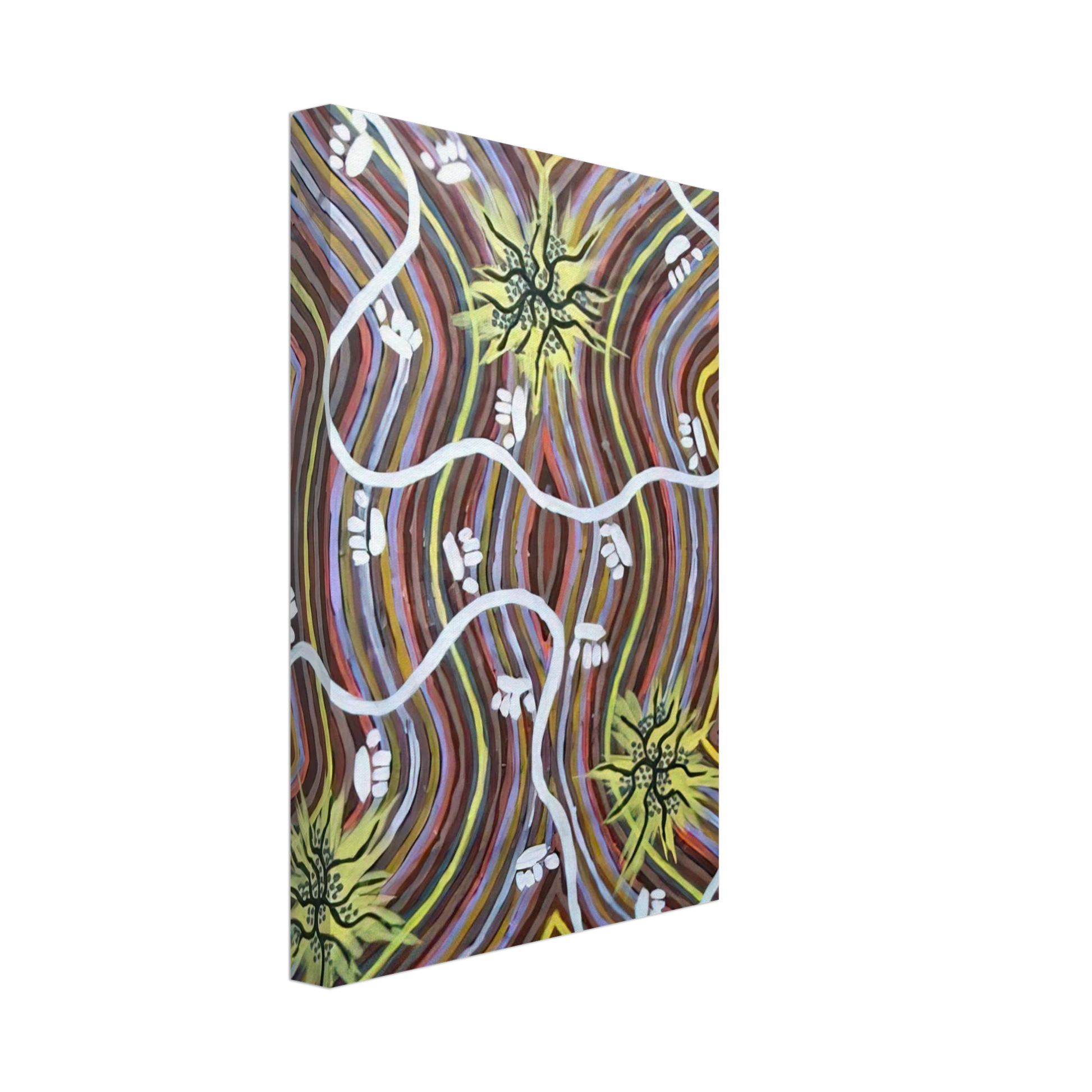 Clifford Possum Tjapaltjarri - Possum Country - 1995 Canvas - 70x100 cm / 28x40 inches-canvas