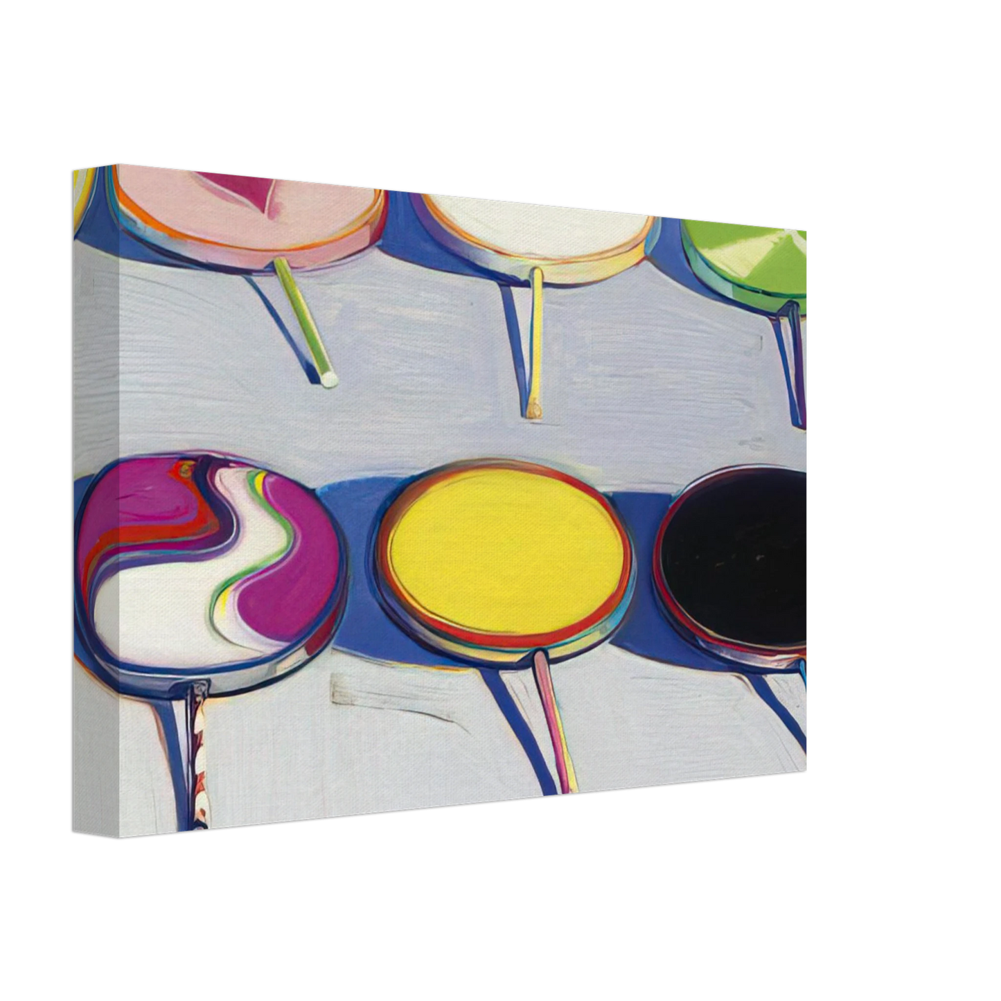 Wayne Thiebaud - Seven Suckers - 1970 Canvas - 70x100 cm / 28x40 inches-canvas