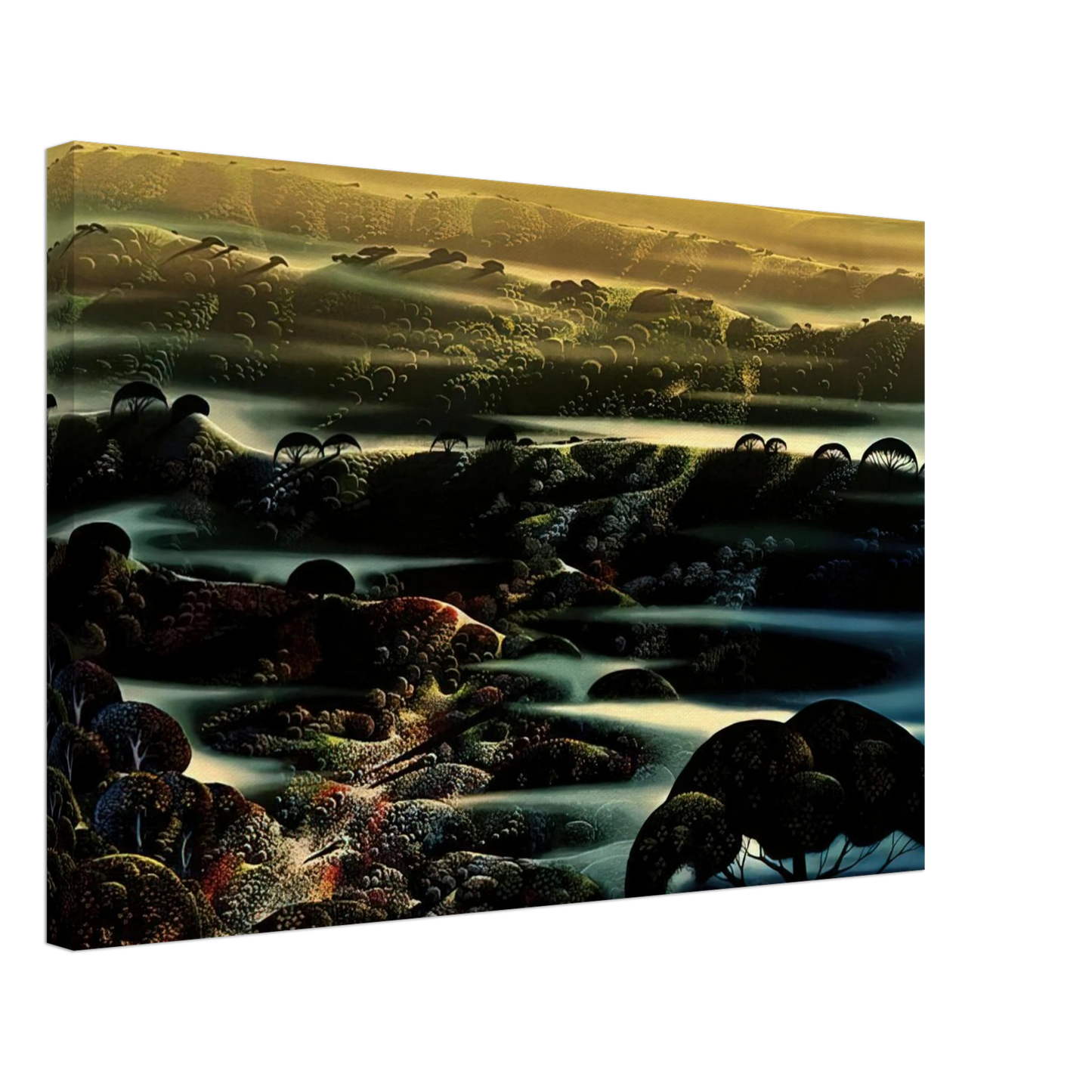 Eyvind Earle - The Valley's Wild Canvas - 40x60 cm / 16x24 inches-canvas