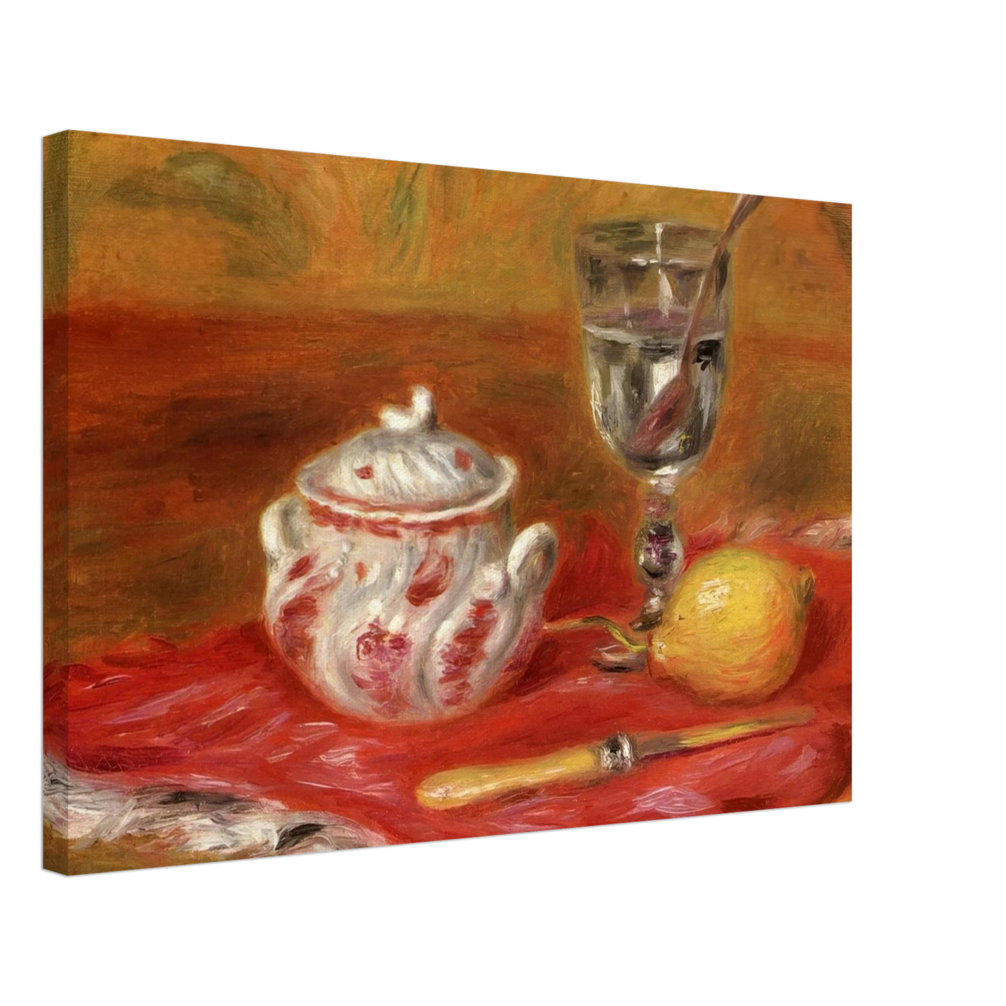 Pierre-Auguste Renoir - Still LIfe with Glass and Lemon Canvas - 40x60 cm / 16x24 inches-canvas
