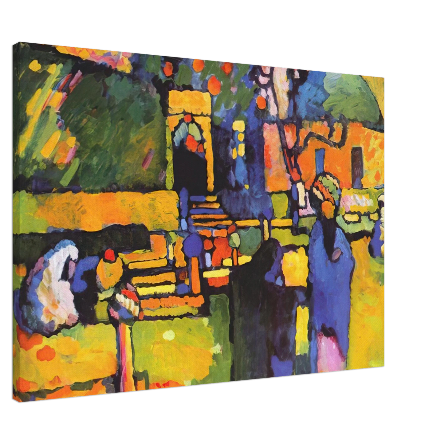 Wassily Kandinsky - ARABS I CEMETERY 1909 Canvas - 20x30 cm / 8x12 inches-canvas