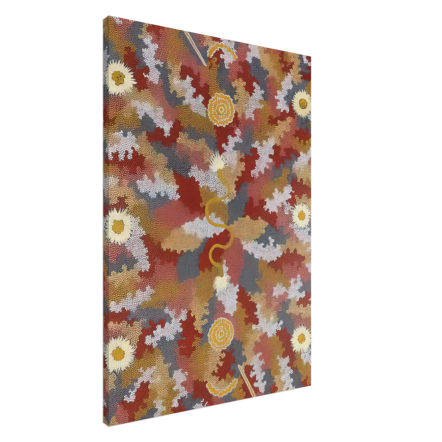 Clifford Possum Tjapaltjarri - Men's Corroborie - 1990 Canvas - 20x30 cm / 8x12 inches-canvas