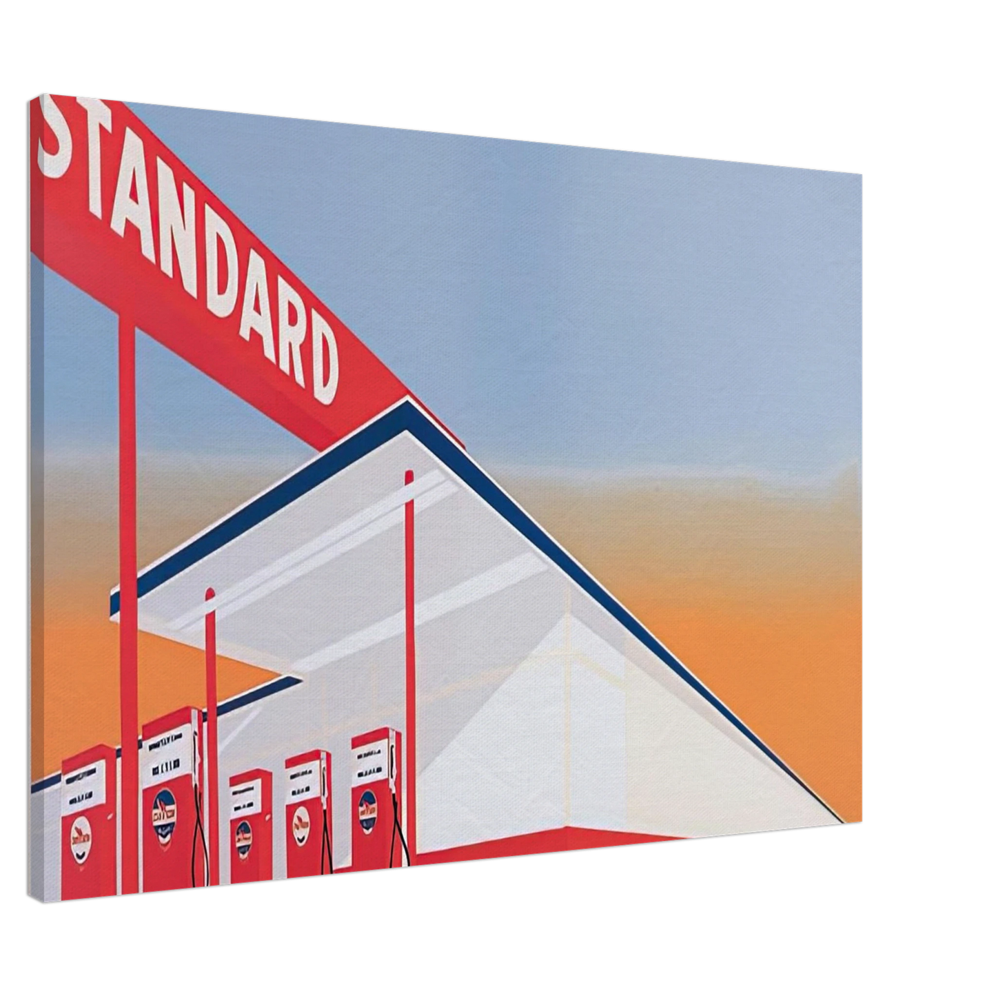 Edward Ruscha - STANDARD STATION 1966 Canvas - 20x30 cm / 8x12 inches-canvas