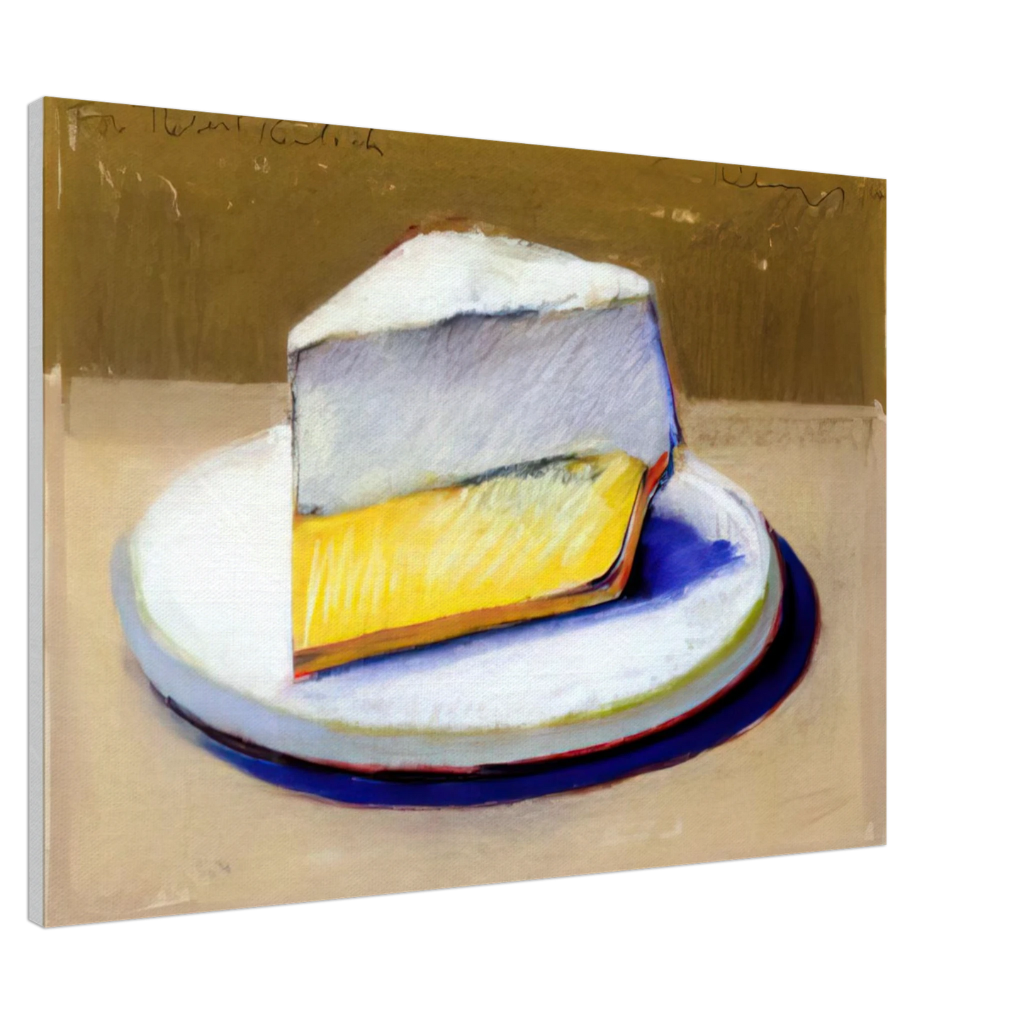 Wayne Thiebaud - Lemon Meringue Pie - 1964 Canvas - 20x30 cm / 8x12 inches-canvas