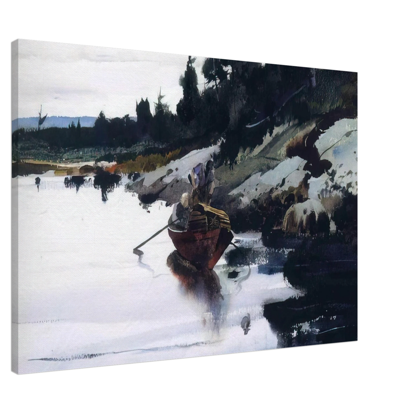 Andrew Wyeth - TURKEY COVE LEDGE Canvas - 20x30 cm / 8x12 inches-canvas