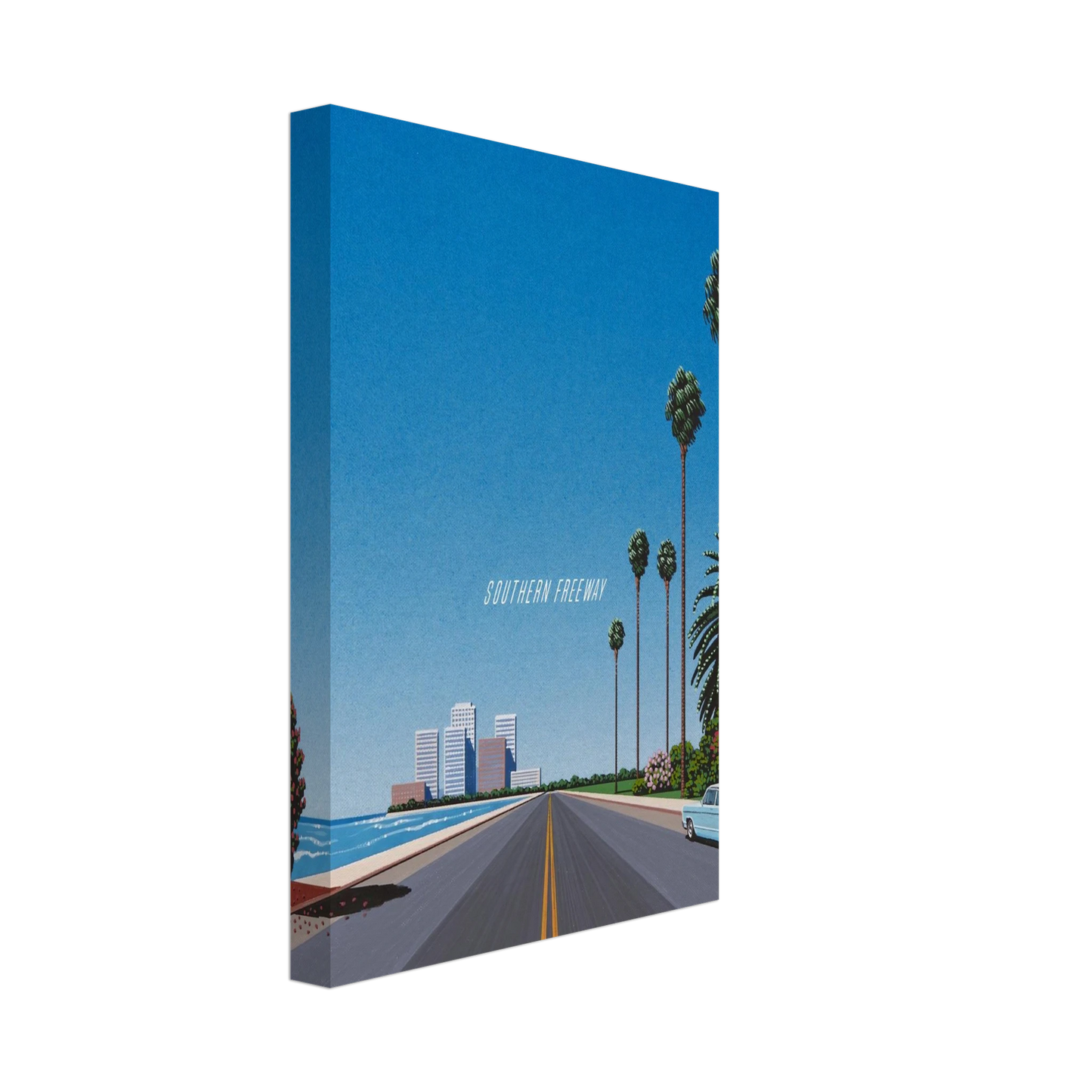 Hiroshi Nagai - Southern Freeway Pictured Resort Canvas - 70x100 cm / 28x40 inches-canvas