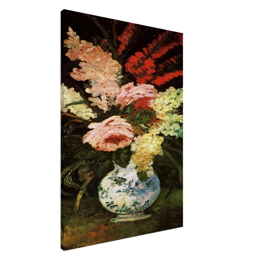 Vincent van Gogh - Vase with Gladioli and Lilac Canvas - 20x30 cm / 8x12 inches-canvas
