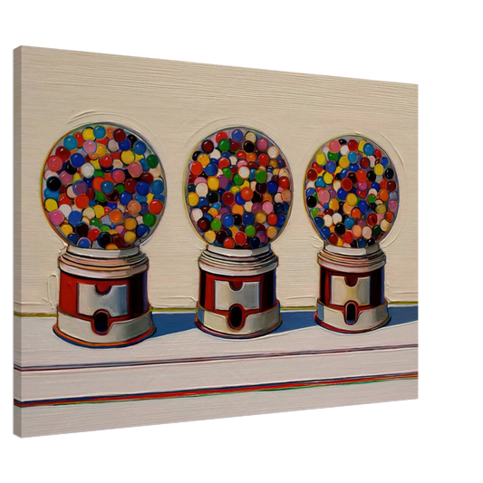 Wayne Thiebaud - Three Machines - 1963 Canvas - 20x30 cm / 8x12 inches-canvas