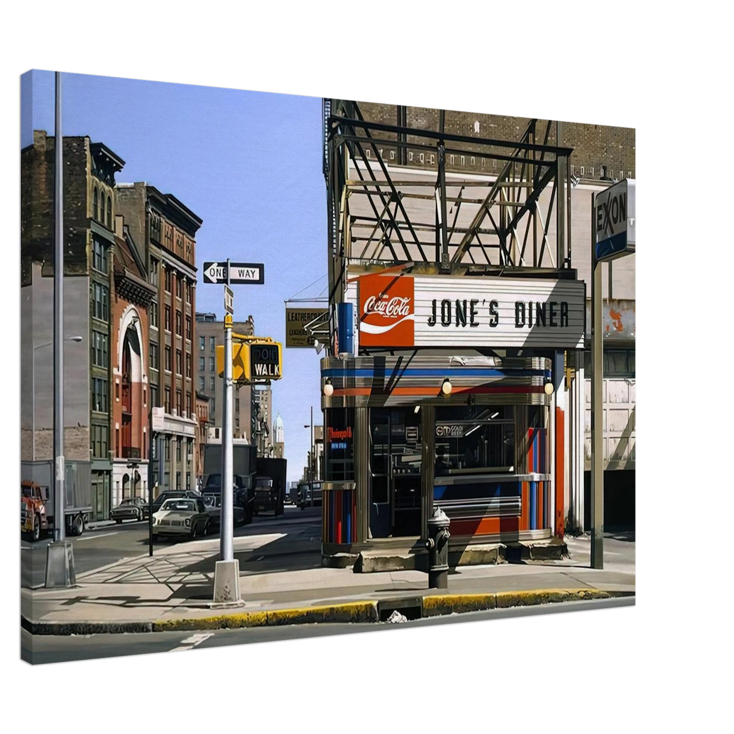 Richard Estes - JONES DINER 1979 Canvas - 20x30 cm / 8x12 inches-canvas