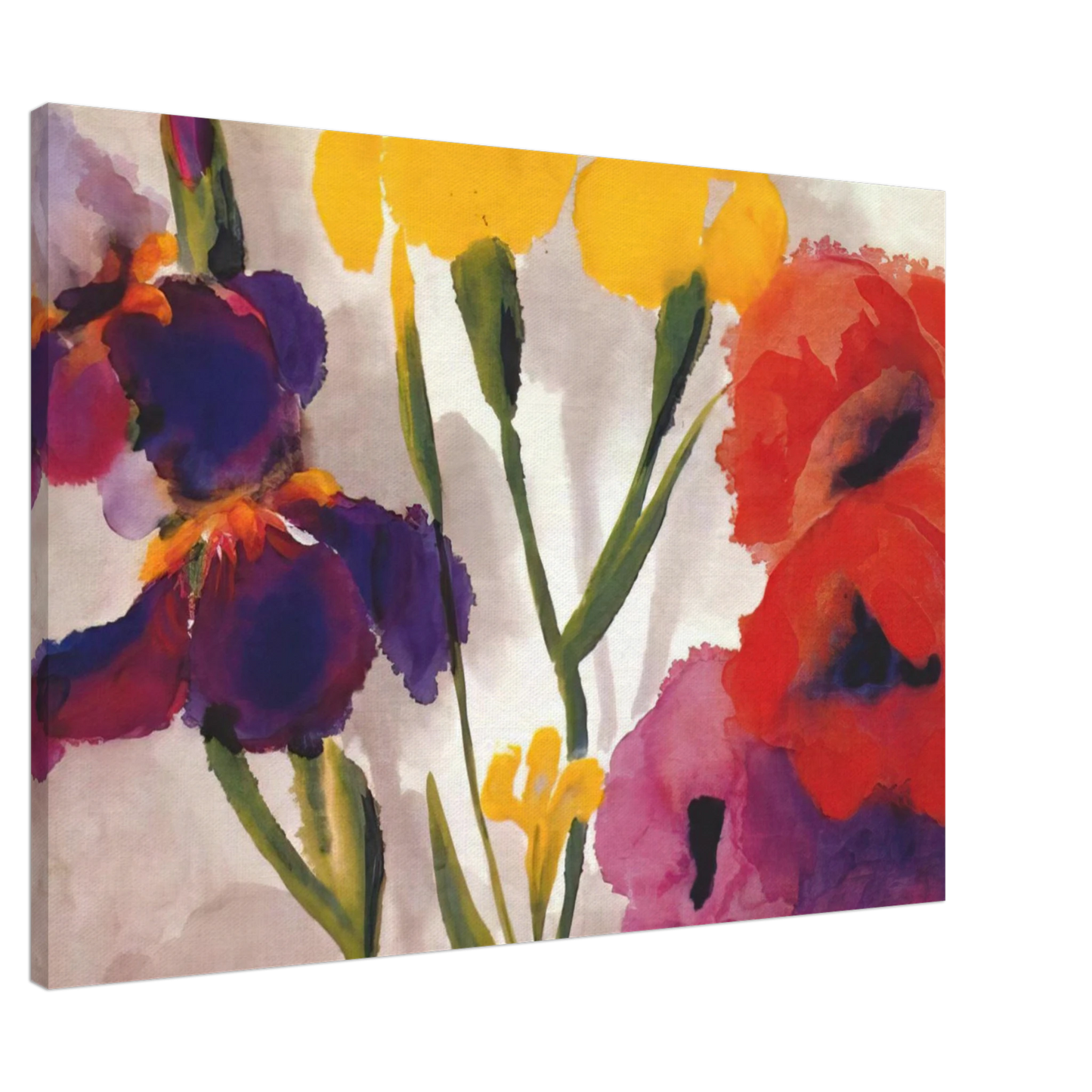 Emil Nolde - Irises and poppies Canvas - 20x30 cm / 8x12 inches-canvas