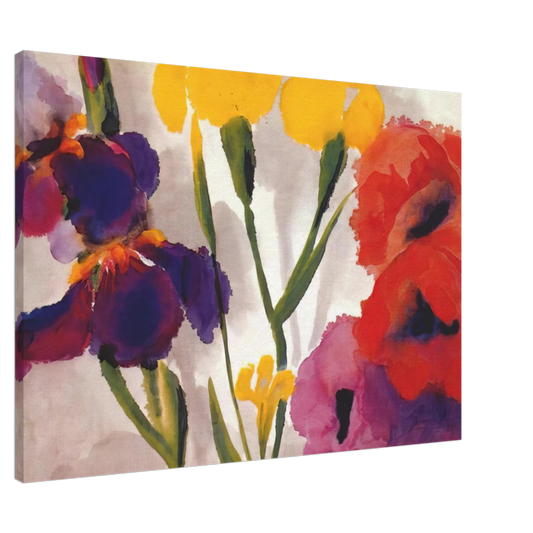 Emil Nolde - Irises and poppies Canvas - 20x30 cm / 8x12 inches-canvas