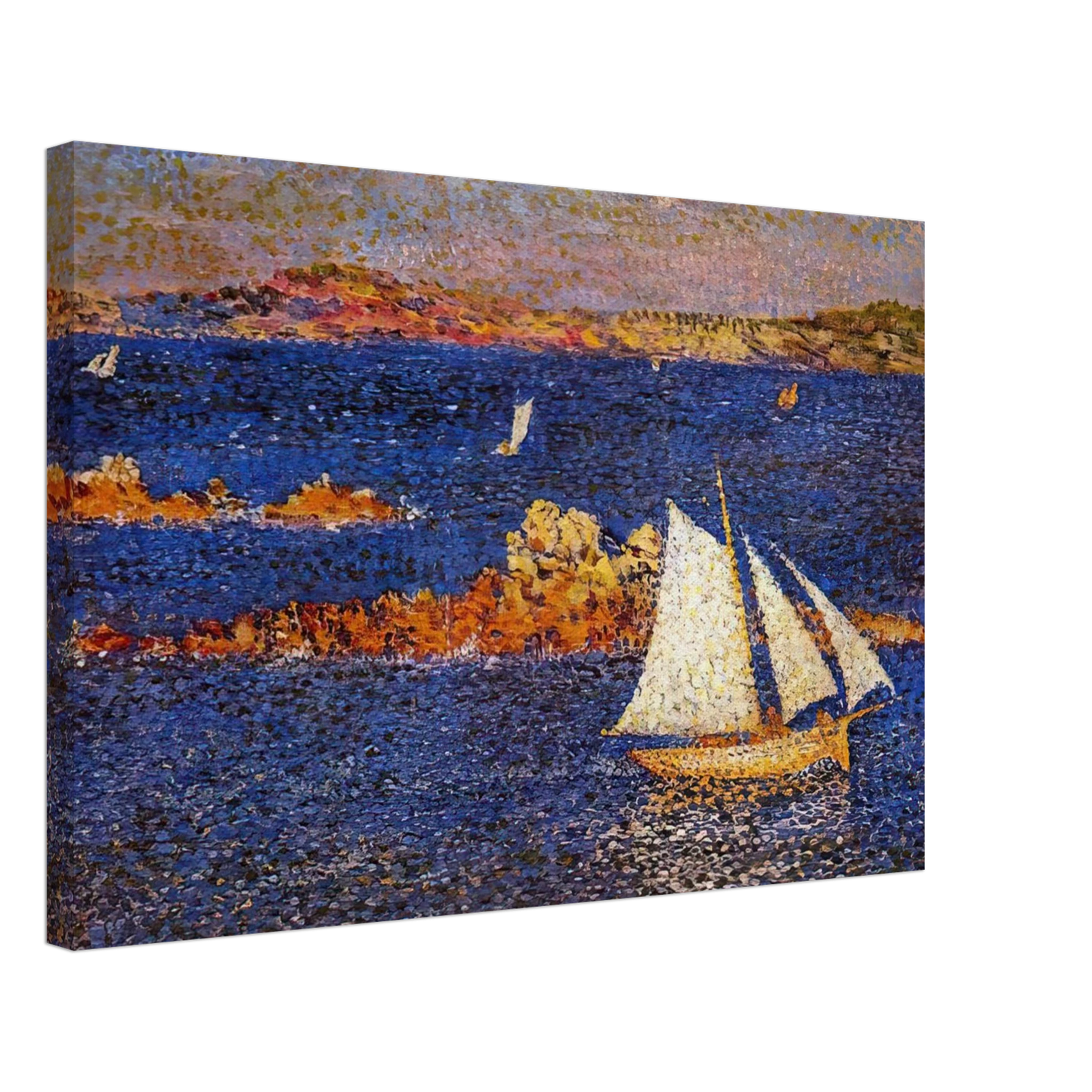 Theo van Rysselberghe - NEAR THE ROCKS OF PER KIRIDEC 1889 Canvas - 70x100 cm / 28x40 inches-canvas