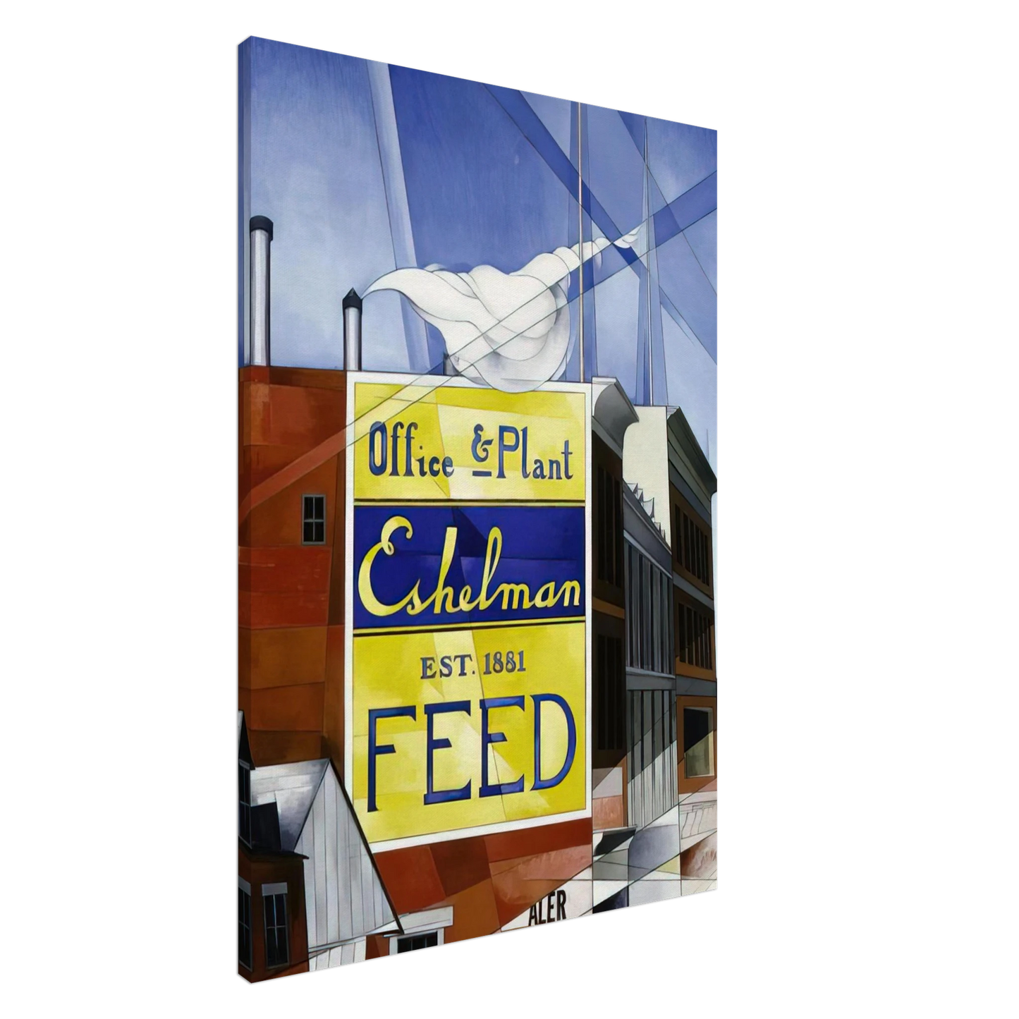 Charles Demuth - Buildings, Lancaster - 1930 Canvas - 20x30 cm / 8x12 inches-canvas