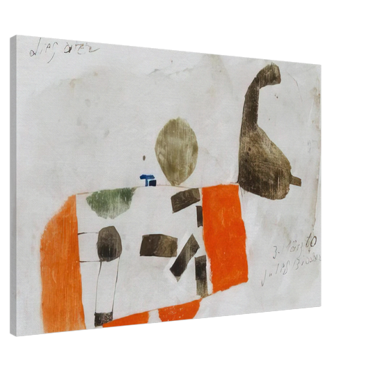 Julius Bissier - Komposition 3. Marz 60 - 1960 Canvas - 20x30 cm / 8x12 inches-canvas