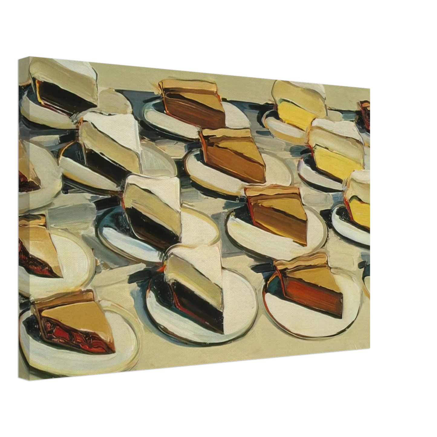 Wayne Thiebaud - Pies, Pies, Pies - 1961 Canvas - 70x100 cm / 28x40 inches-canvas