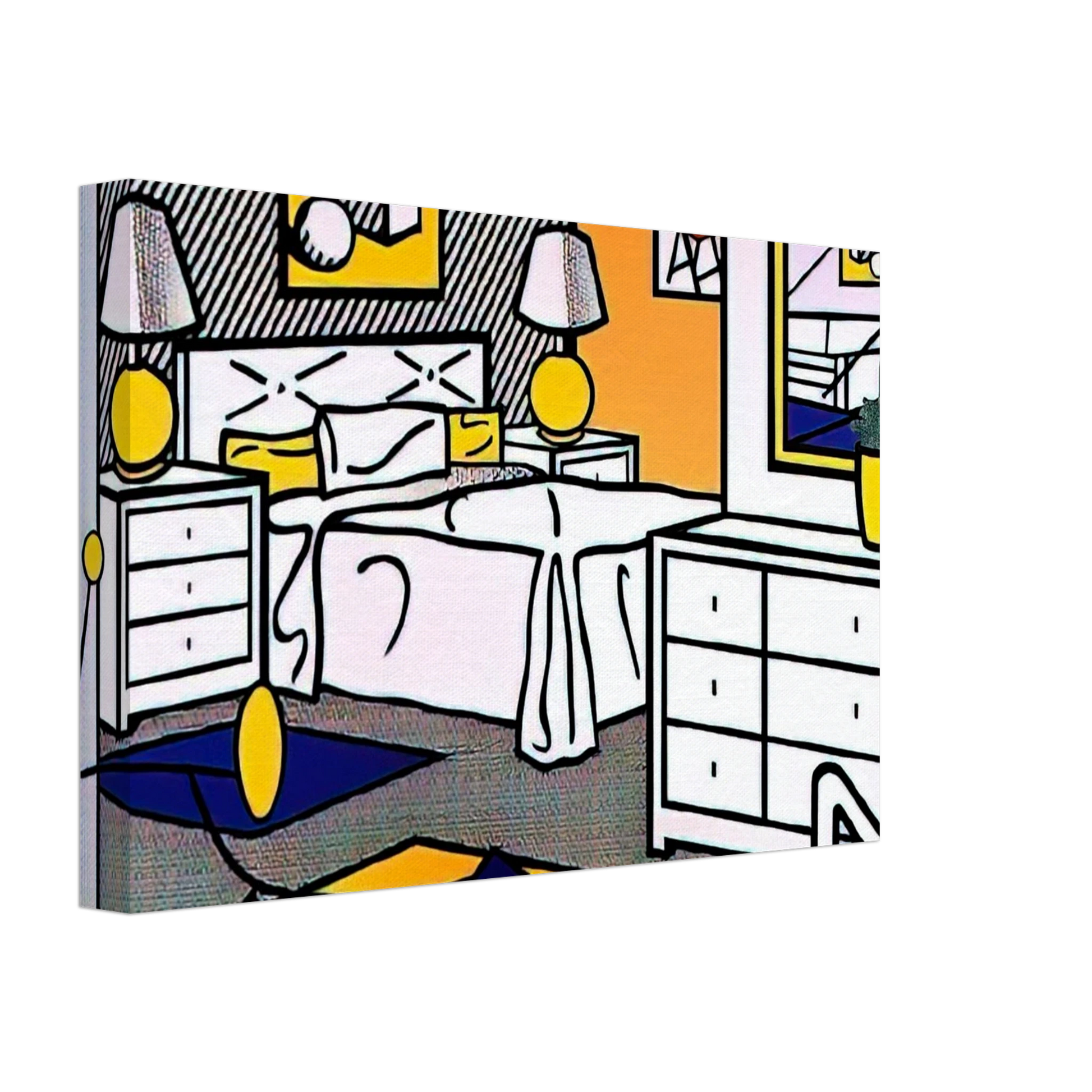 Roy Lichtenstein - INTERIOR WITH MOBILE 1992 Canvas - 40x60 cm / 16x24 inches-canvas