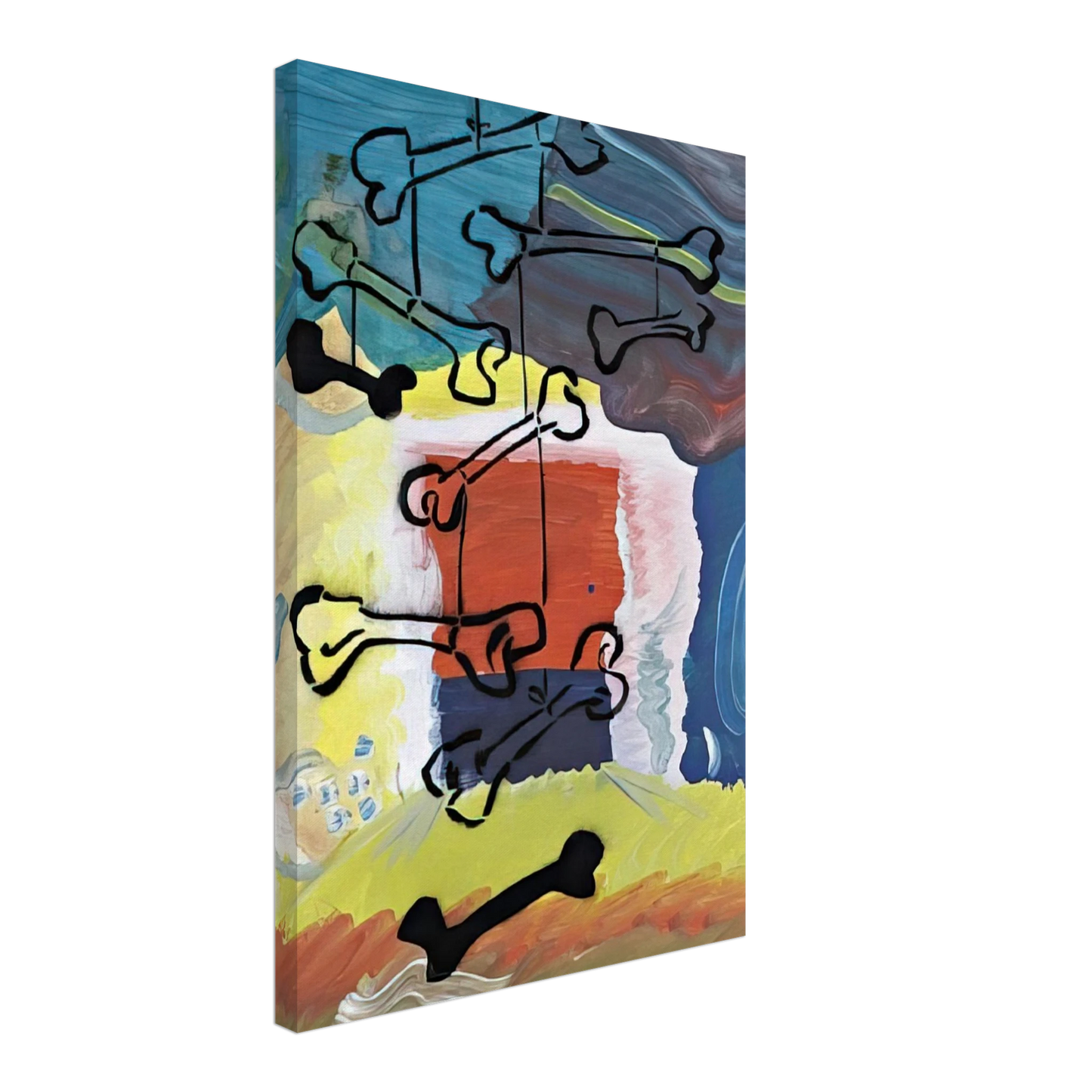 Sigmar Polke - KNOCHEN MOBILE 1981 Canvas - 70x100 cm / 28x40 inches-canvas