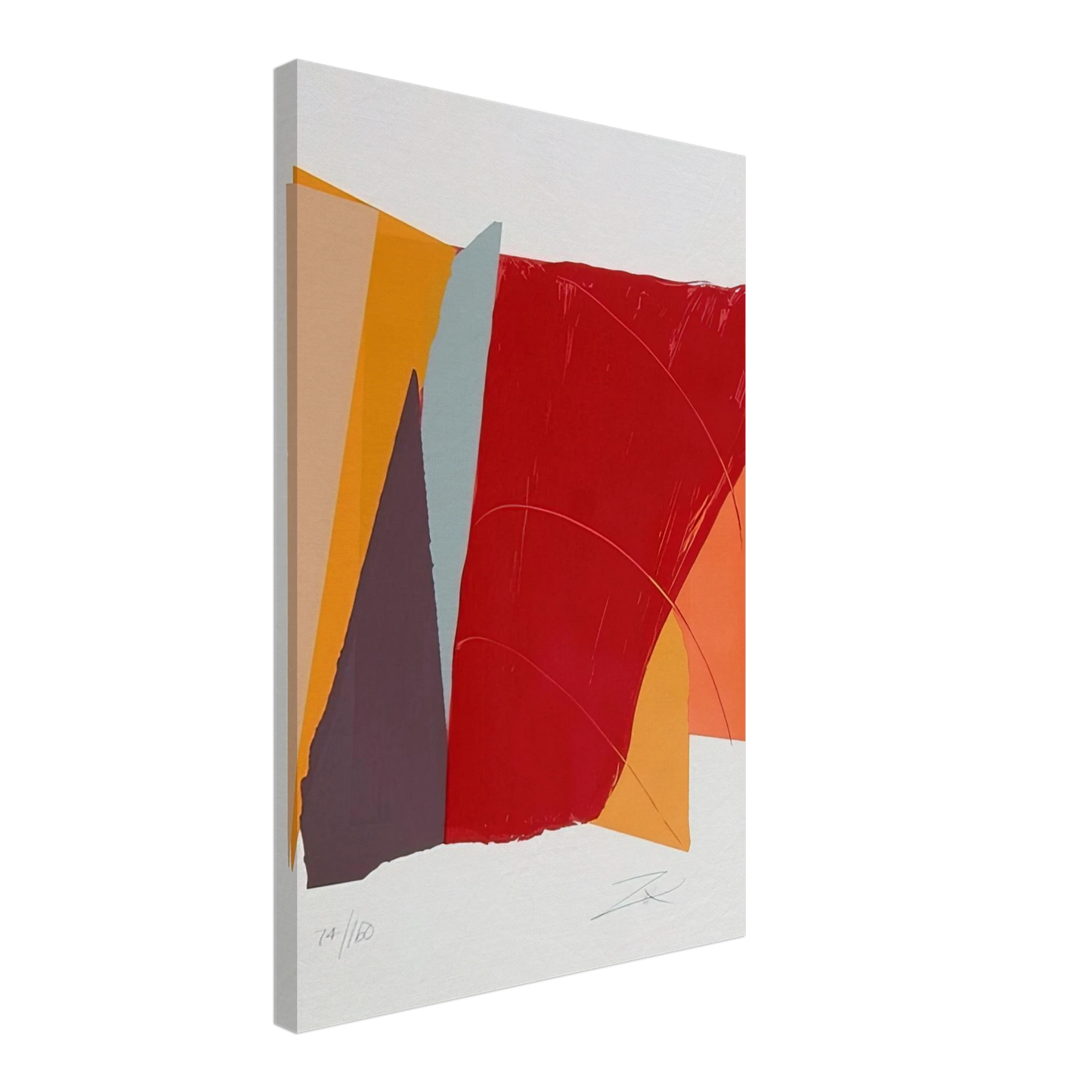 Larry Zox - Red Line I - 1979 Canvas - 70x100 cm / 28x40 inches-canvas
