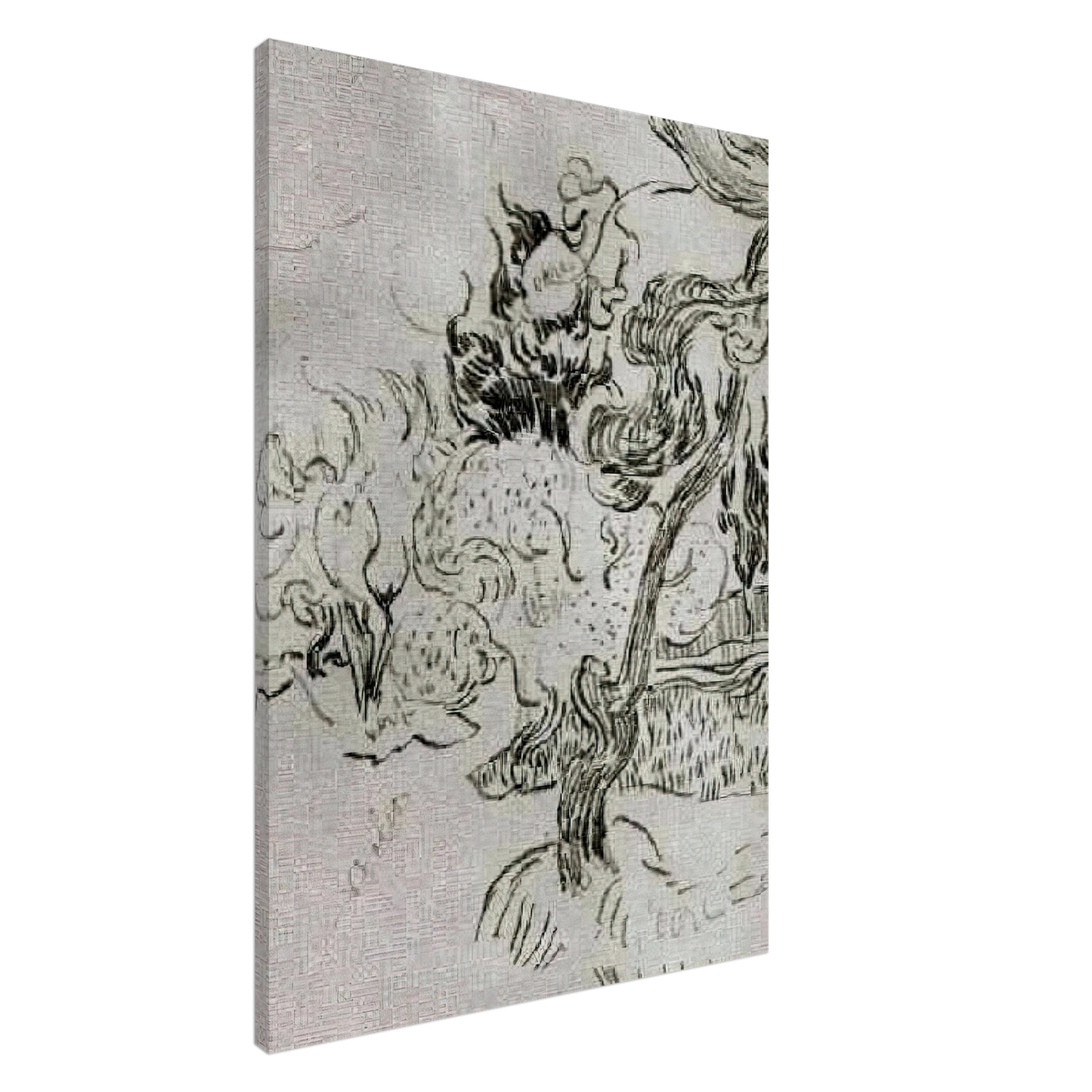 Vincent van Gogh - A Pine Tree and Cypresses in the Garden of the Asylum Canvas - 20x30 cm / 8x12 inches-canvas