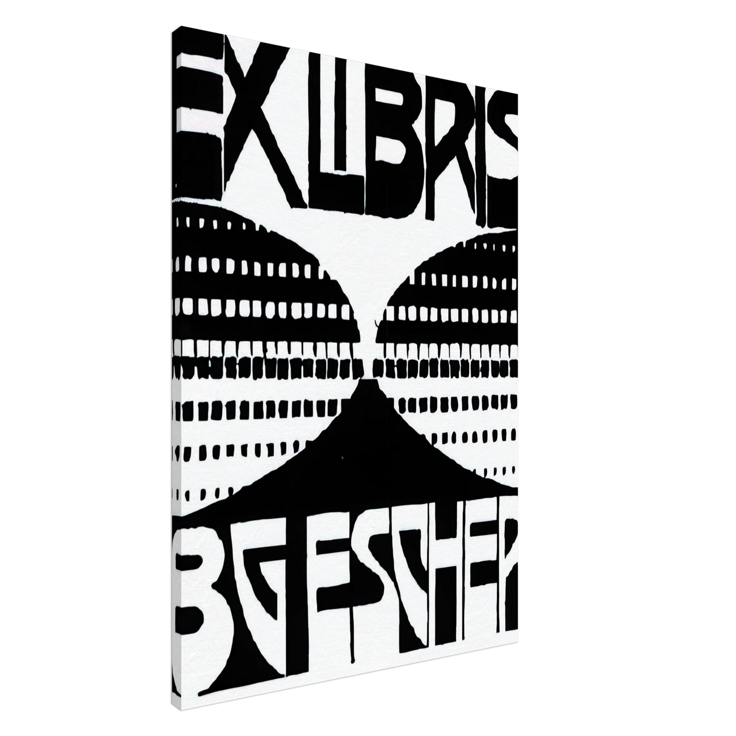 MC Escher - BOOKPLATE B G ESCHER BEER Canvas - 20x30 cm / 8x12 inches-canvas