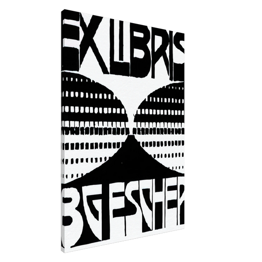 MC Escher - BOOKPLATE B G ESCHER BEER Canvas - 20x30 cm / 8x12 inches-canvas