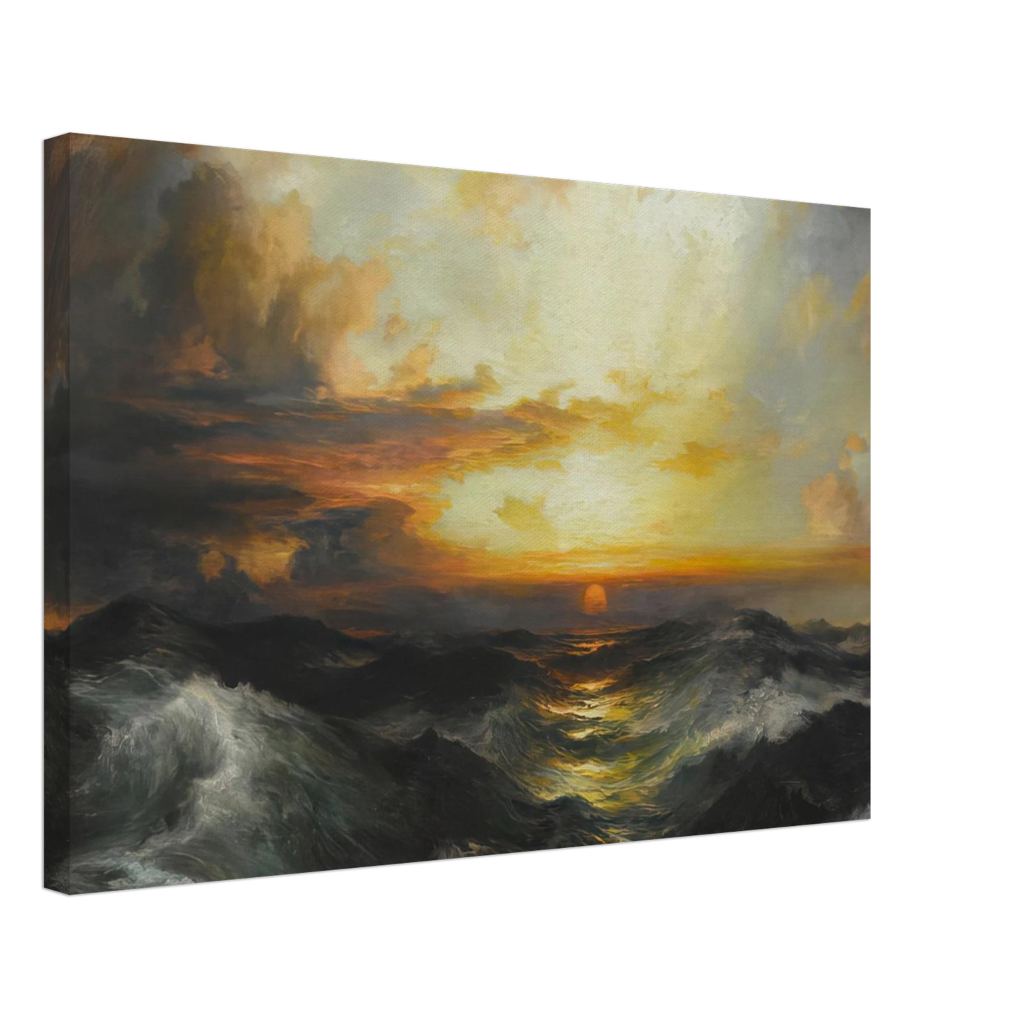 Thomas Moran - Setting Sun at Sea Canvas - 40x60 cm / 16x24 inches-canvas