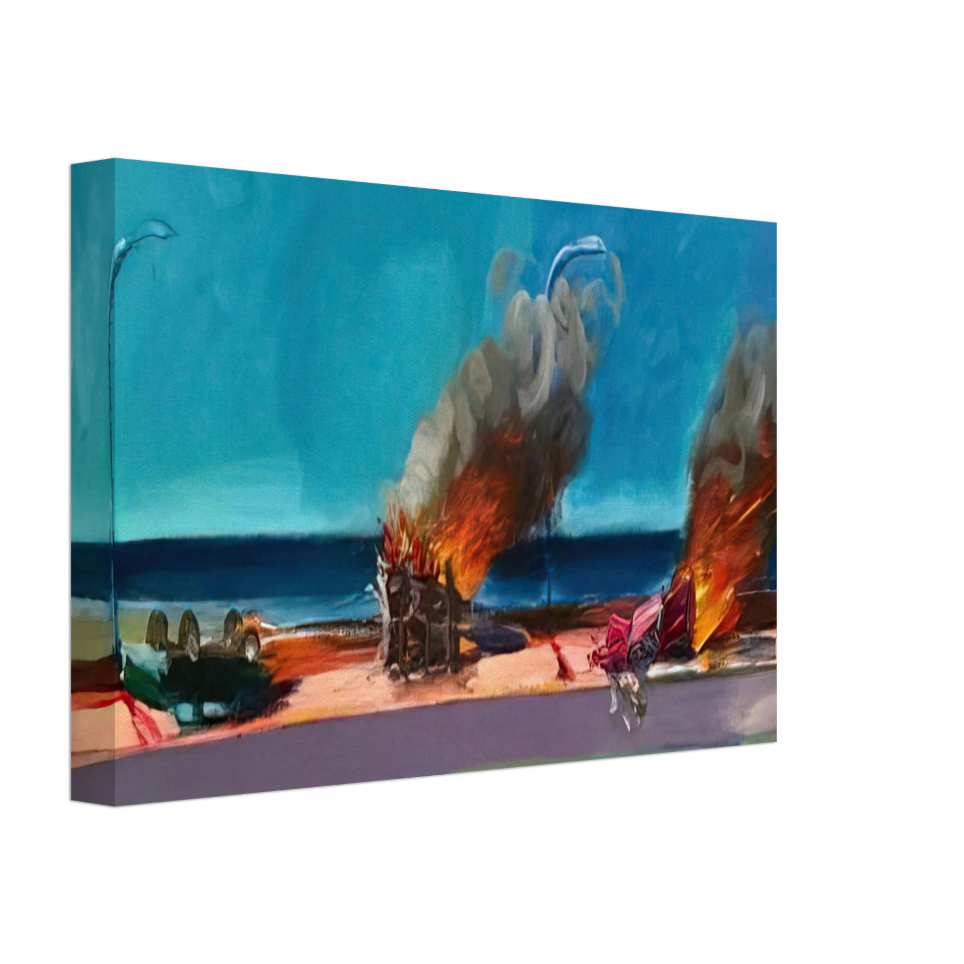 Carlos Almaraz - Longo Crash - 1982 Canvas - 40x60 cm / 16x24 inches-canvas