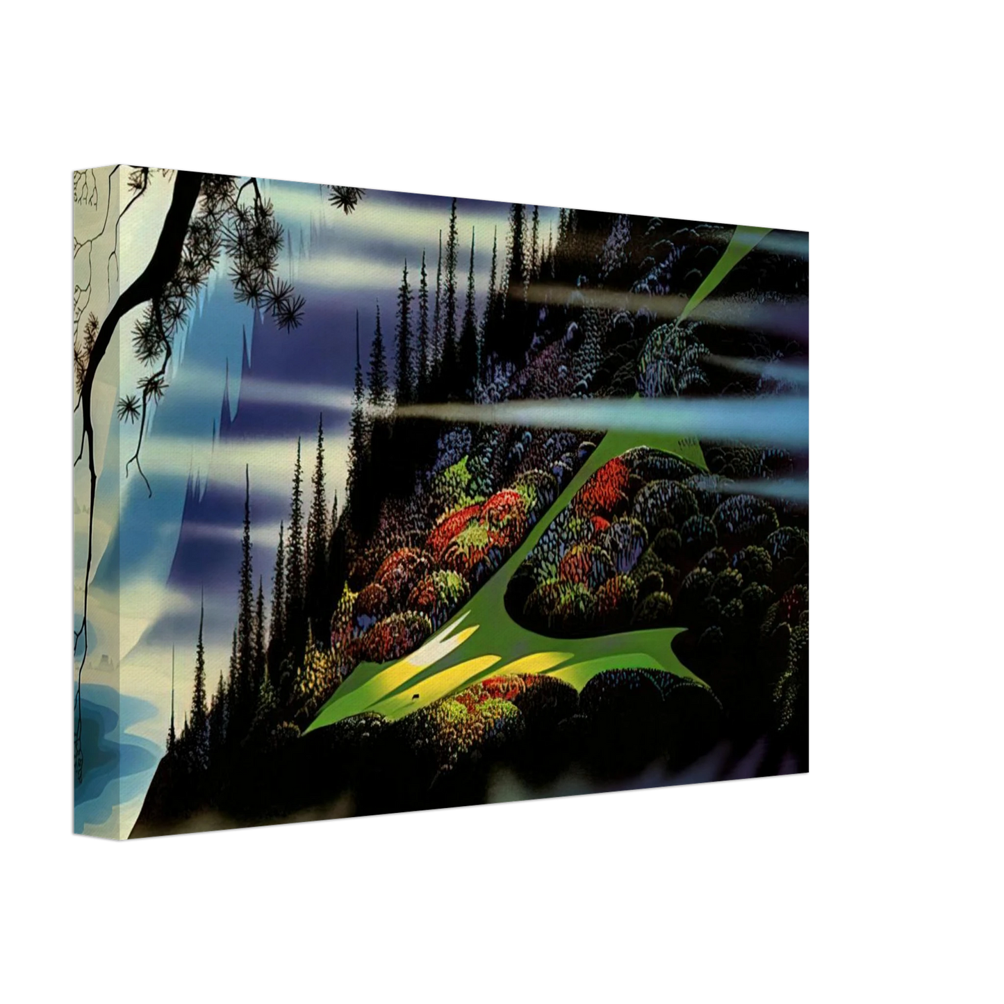 Eyvind Earle - Pasture Through the Fog Canvas - 40x60 cm / 16x24 inches-canvas