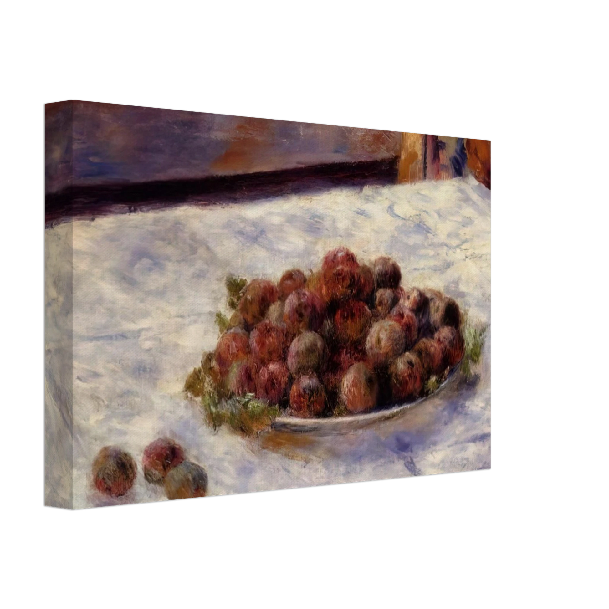Pierre-Auguste Renoir - Still Life, a Plate of Plums Canvas - 40x60 cm / 16x24 inches-canvas