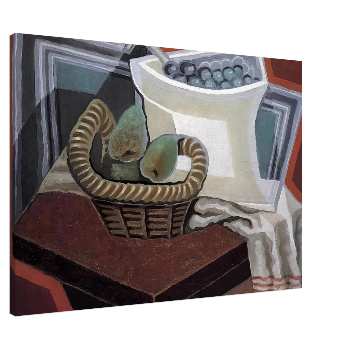 Juan Gris - THE BASKET OF PEARS 1925 Canvas - 20x30 cm / 8x12 inches-canvas