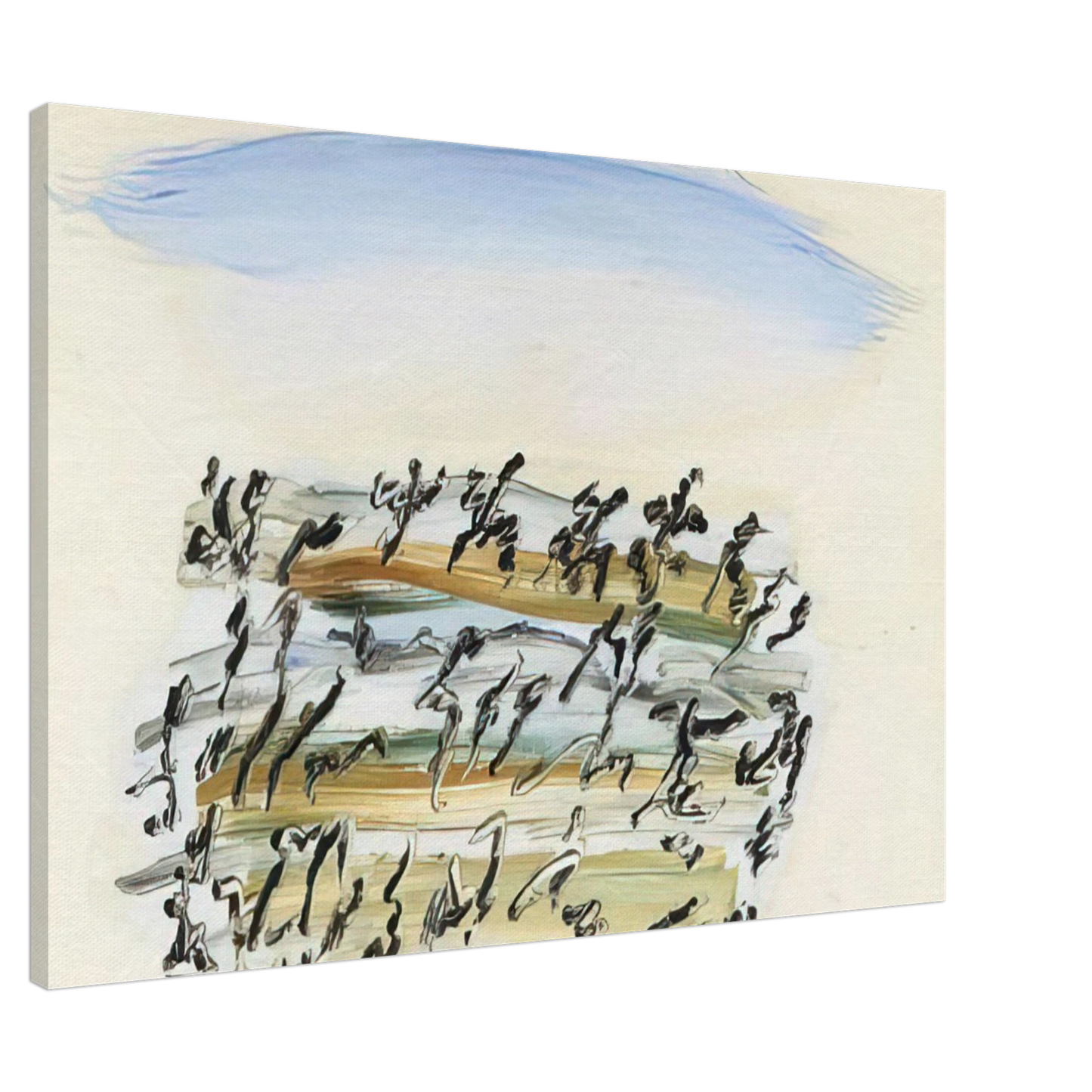 Henri Michaux - UNTITLED 4 Canvas - 20x30 cm / 8x12 inches-canvas