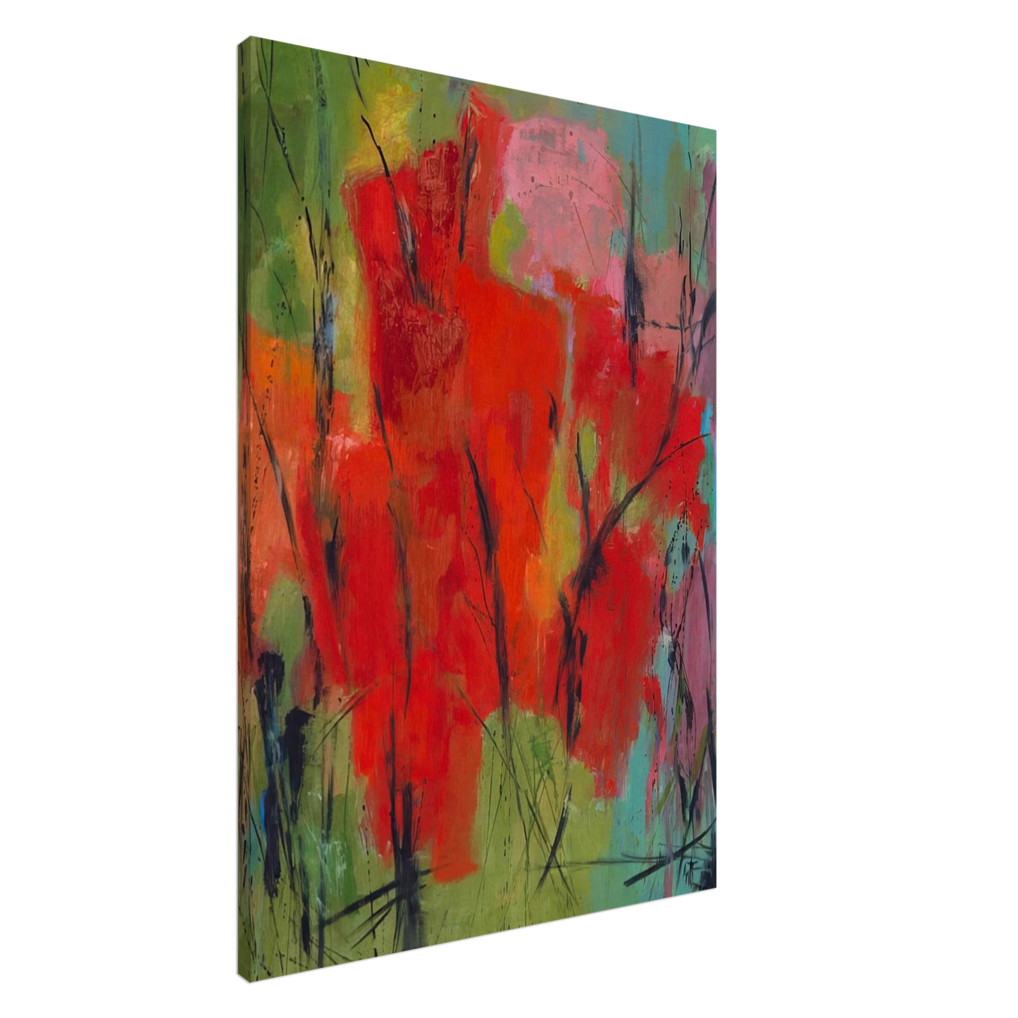 Alma Woodsey Thomas - RED ABSTRACTION 1960 Canvas - 20x30 cm / 8x12 inches-canvas