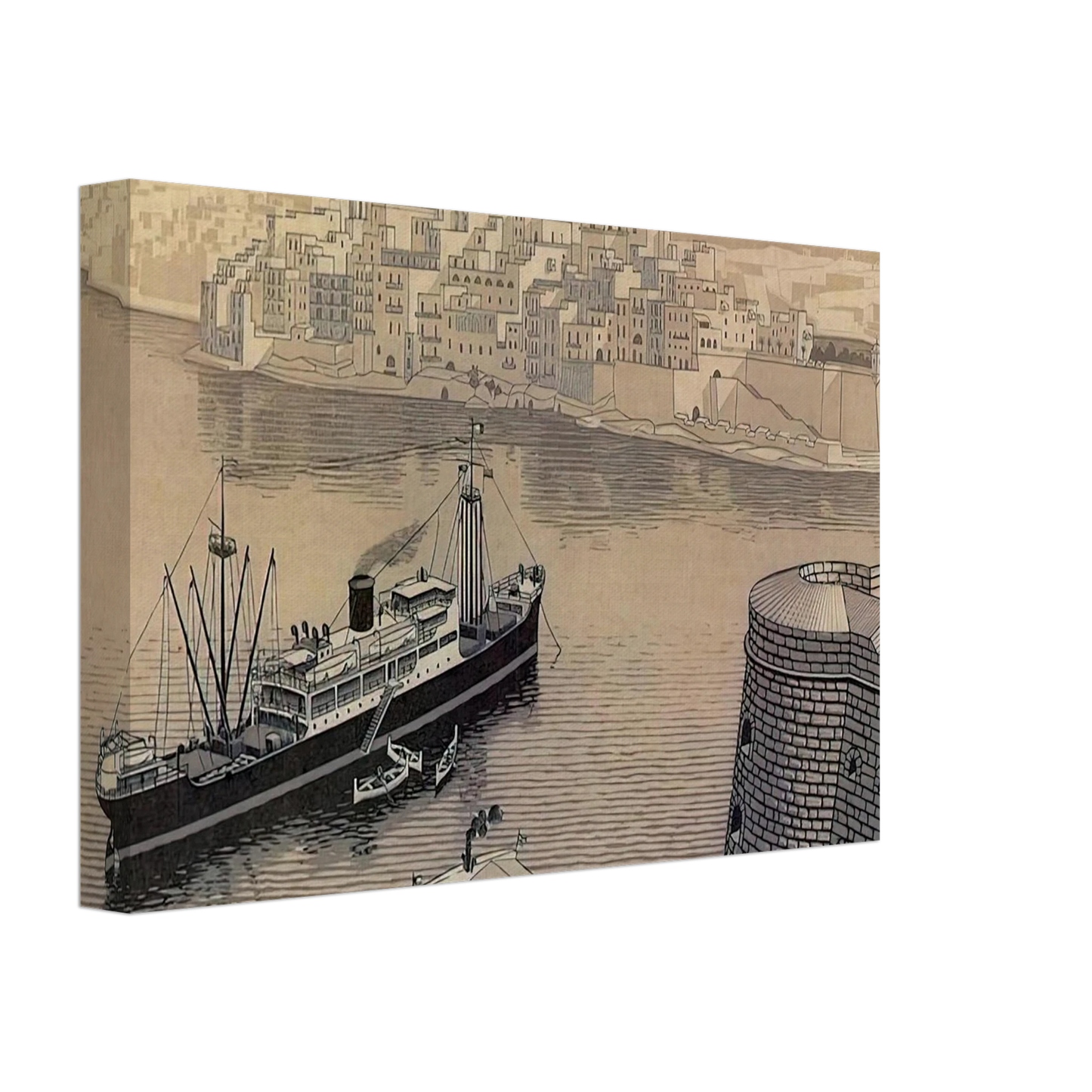 MC Escher - SENGELA MALTA Canvas - 40x60 cm / 16x24 inches-canvas