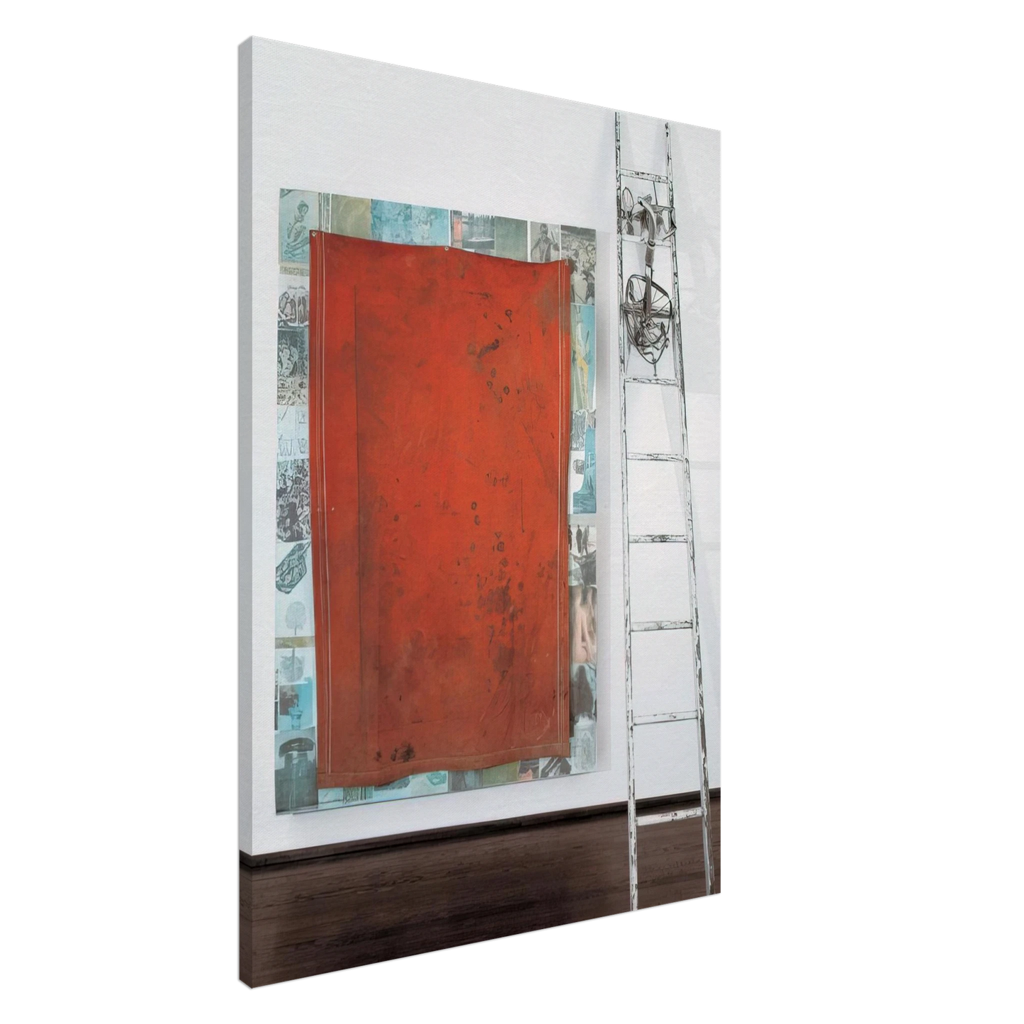 Robert Rauschenberg - MANGO ICE CAVE SCALE 1977 Canvas - 20x30 cm / 8x12 inches-canvas